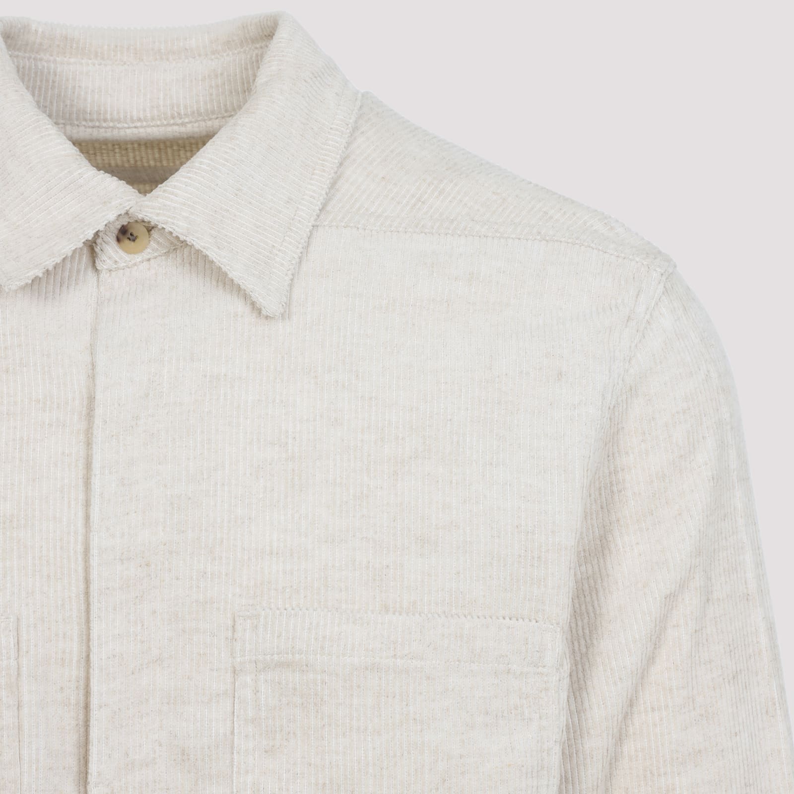Rick Owens Work Shirt With Buttoned Cuffs And Chest Pockets In Neutral