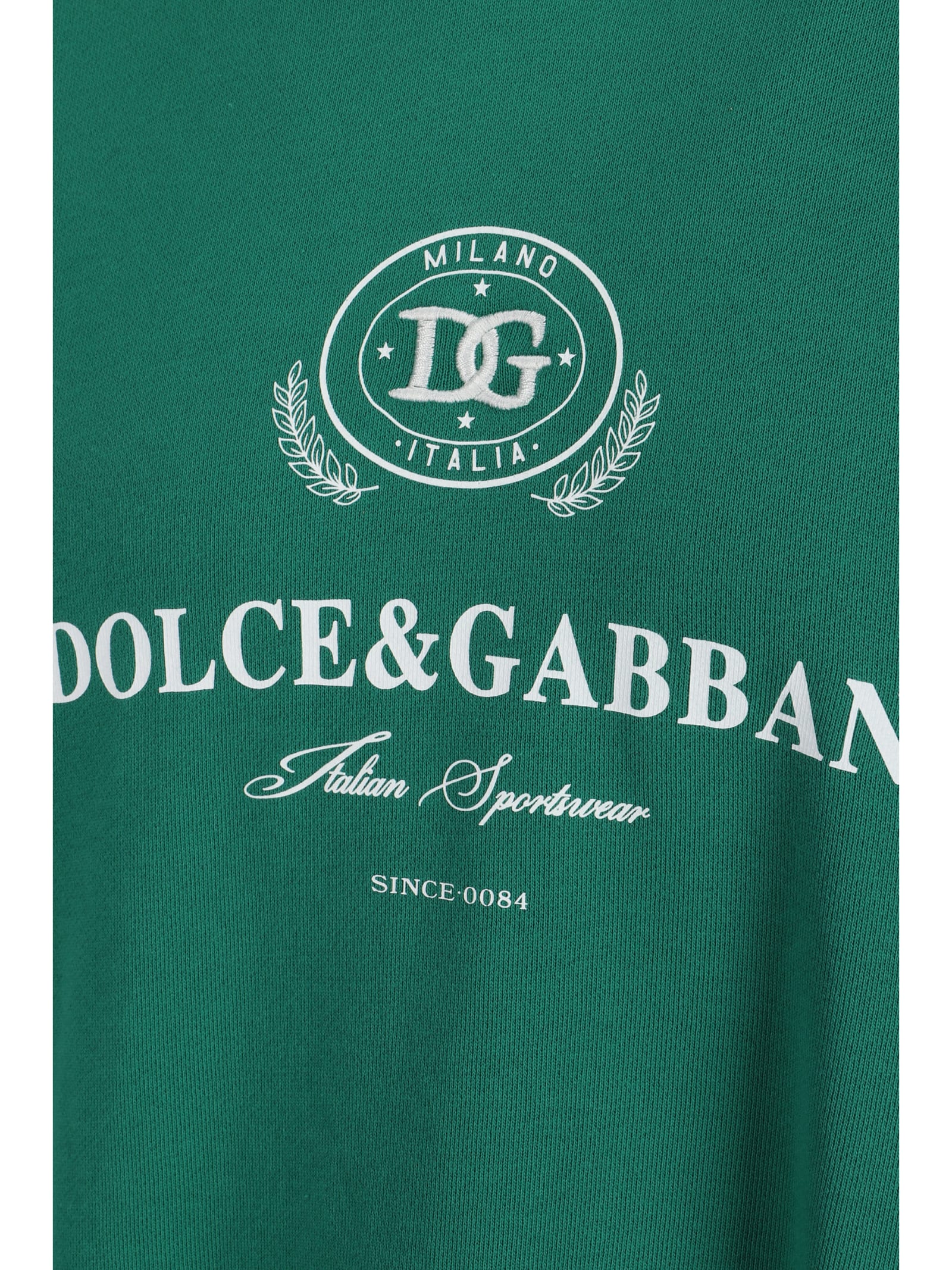 Shop Dolce & Gabbana Hoodie In Verde Scuro