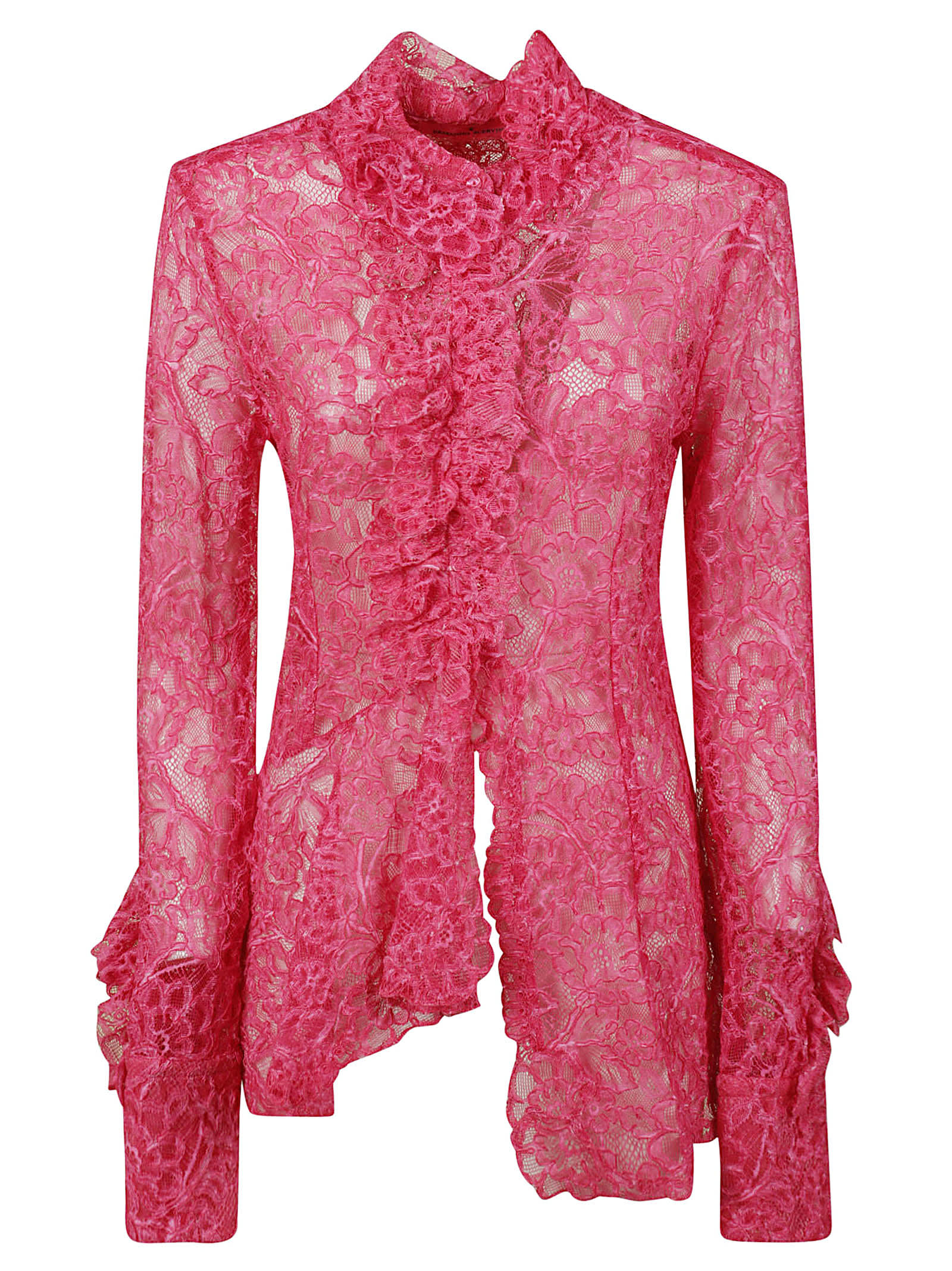 Ermanno Scervino Ruffle Detail Floral Lace Shirt