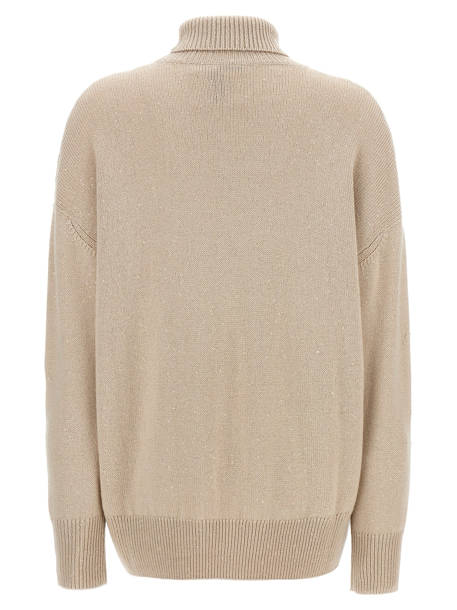 Shop Brunello Cucinelli Sequin Sweater In Beige