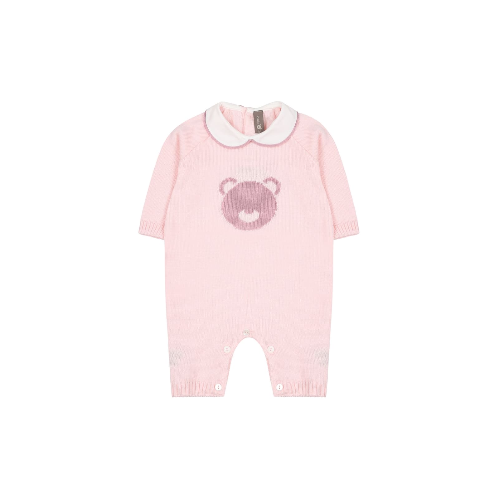 LITTLE BEAR PINK BABYGROWN FOR BABY GIRL WITH EMBROIDERED BEAR