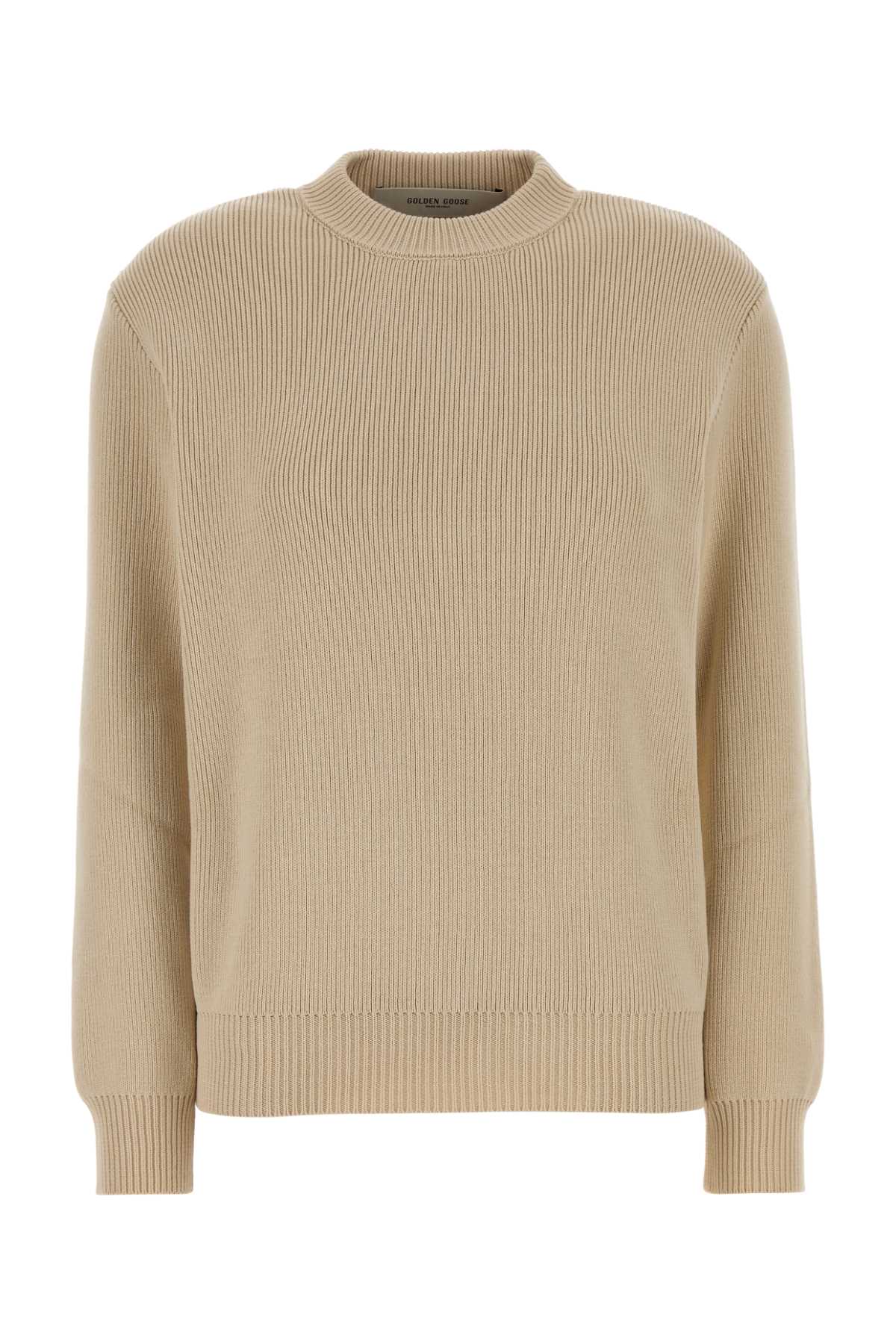 Golden Goose Deluxe Brand Beige Stretch Cotton Blend Dany Sweater In Brown