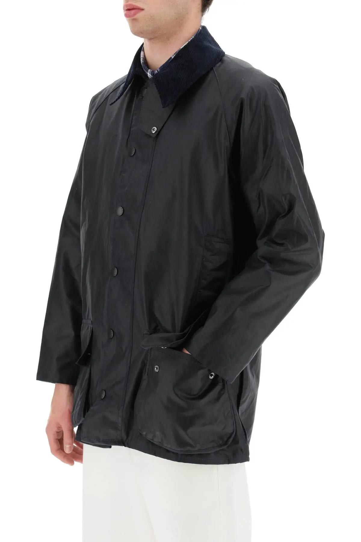 Shop Barbour Beaufort Wax Jacket In Navy