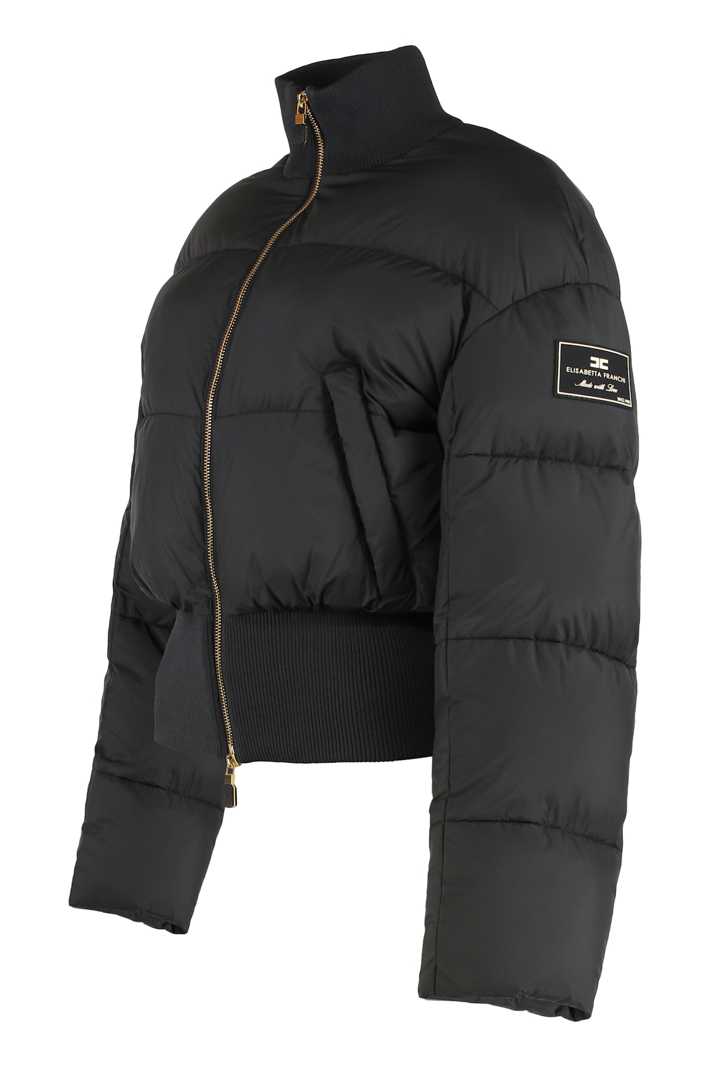 Elisabetta Franchi Technical Fabric Duvet In Black