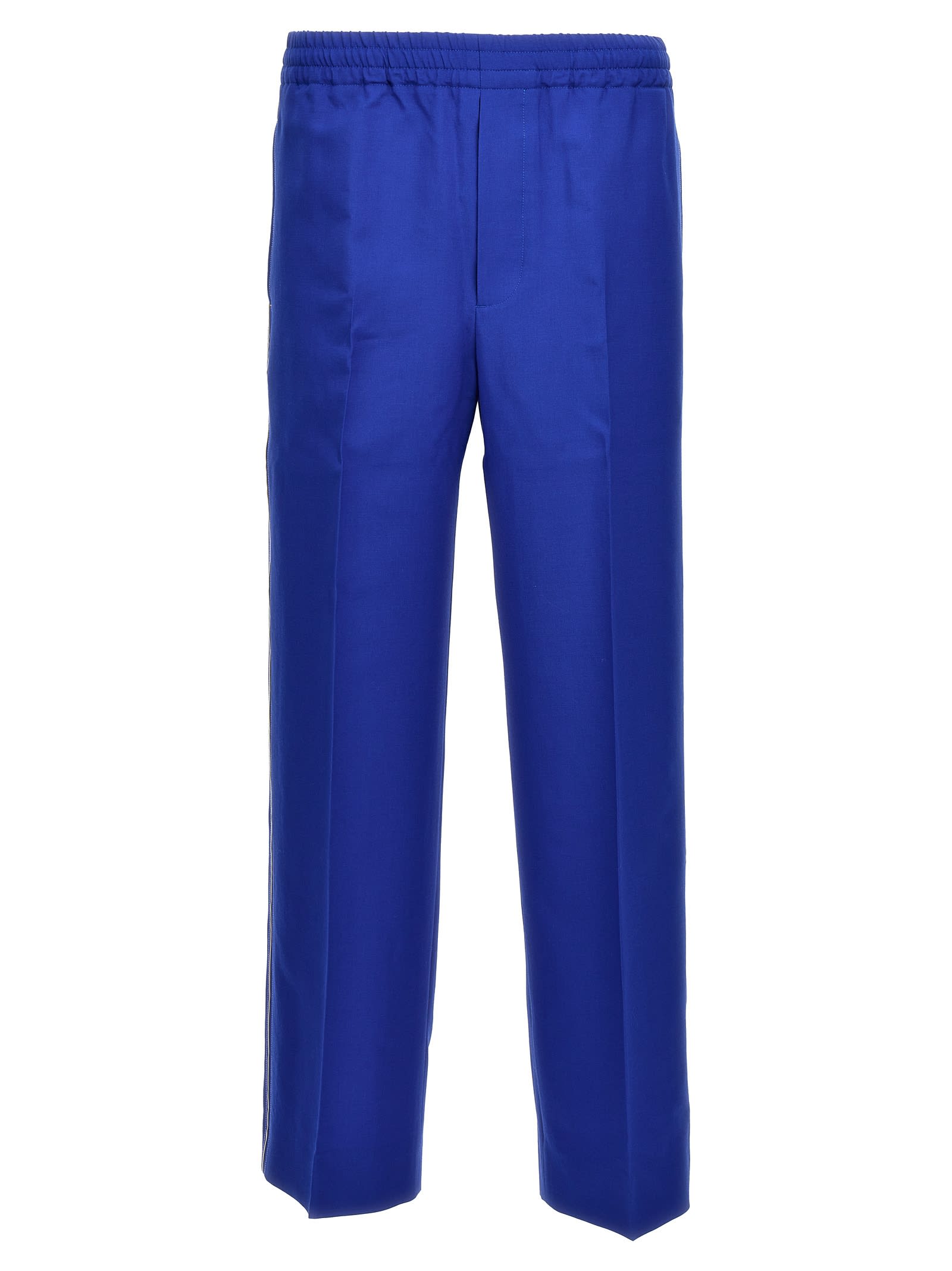 Shop Gucci Incrocio Gg Pants In Blue