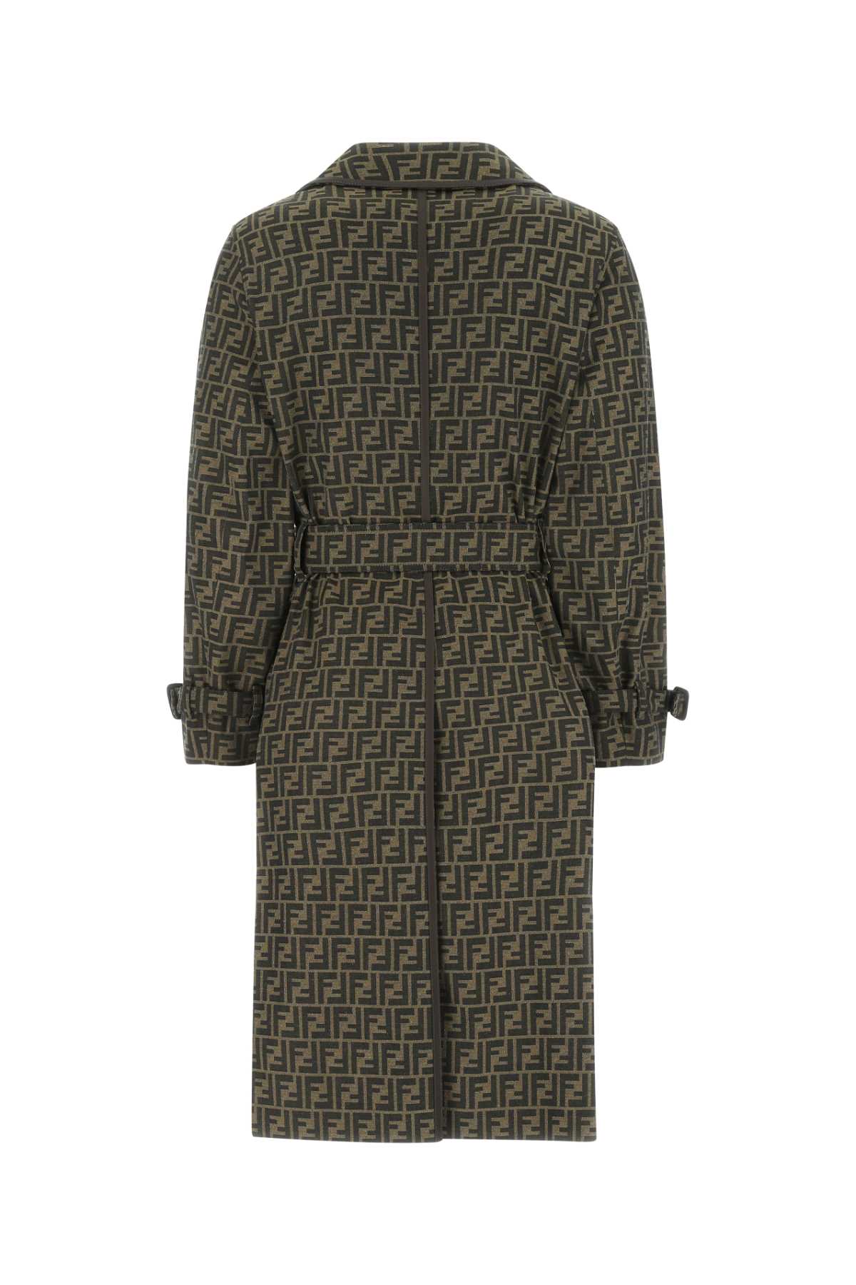 Shop Fendi Embroidered Polyester Blend Trench Coat In F1440