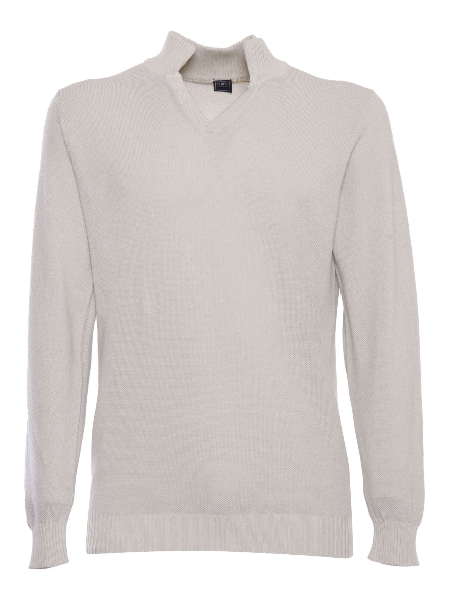 Shop Fedeli Supima Dusty Sweater In White