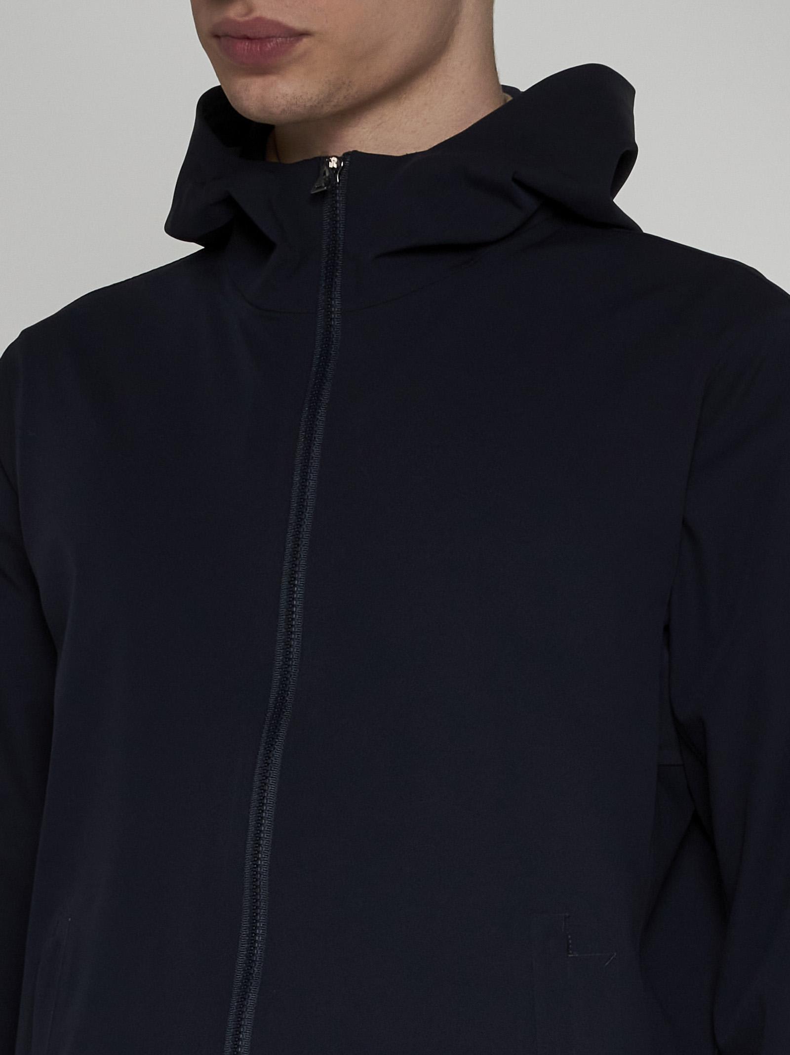 Herno Hooded Nylon Jacket In Blu Navy