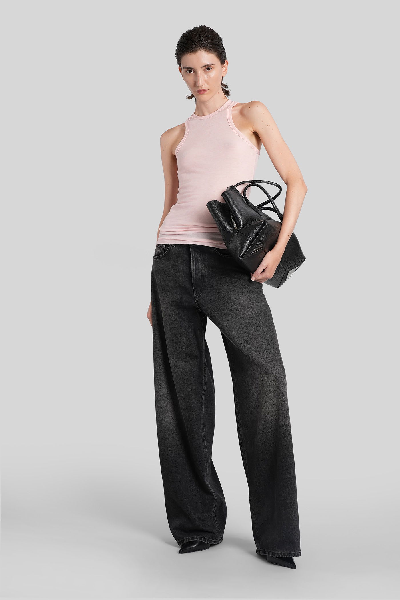 Haikure Eve Tank Top In Rose-pink Wool In Pink