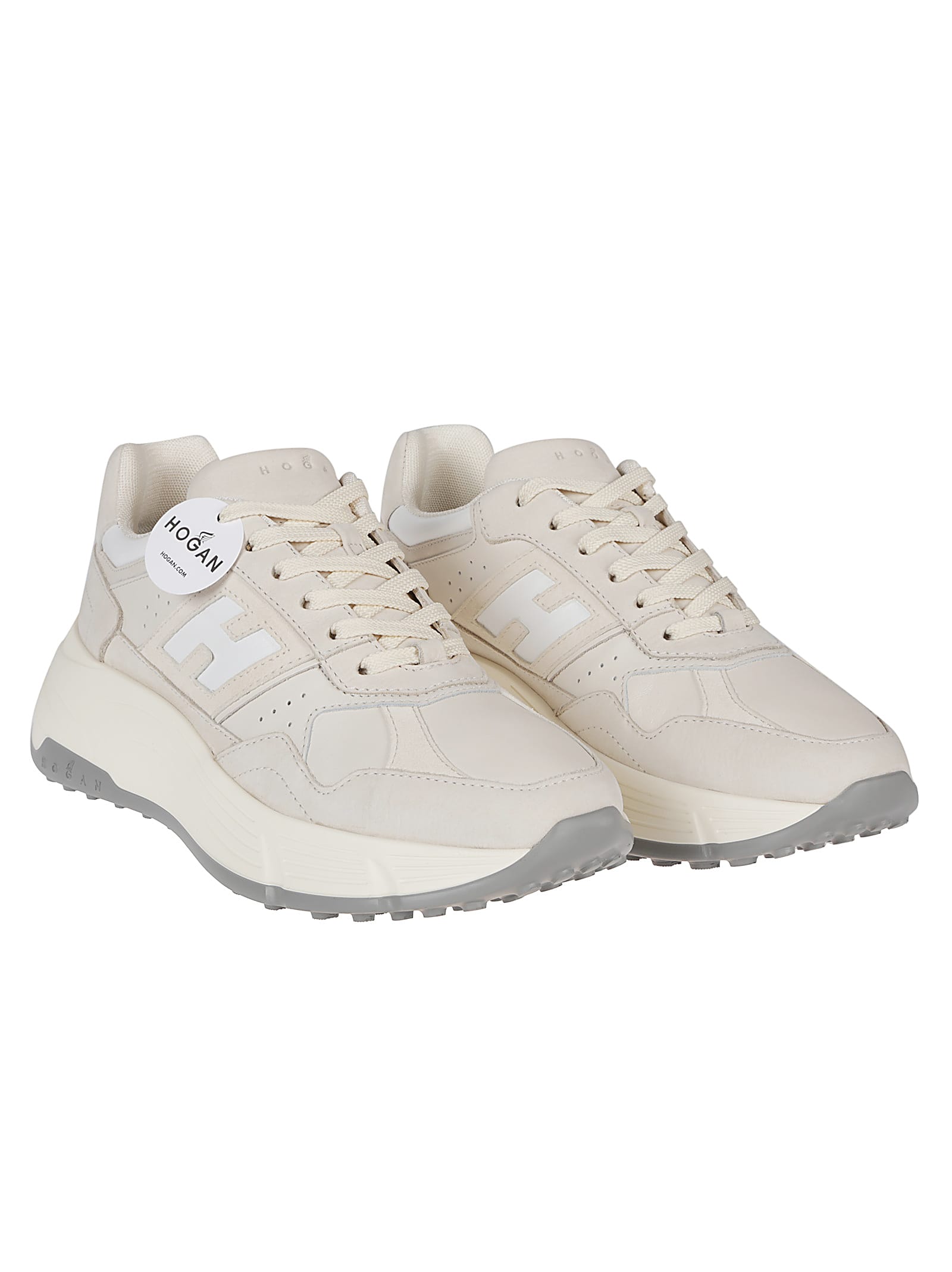 Shop Hogan H669 Sneakers In Vbk Yogurt/bianco Marmo/bianco