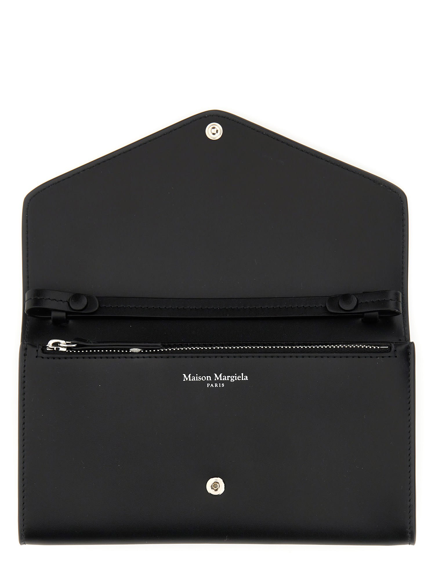 Maison Margiela Wallet With Chain Four Stiches In Black