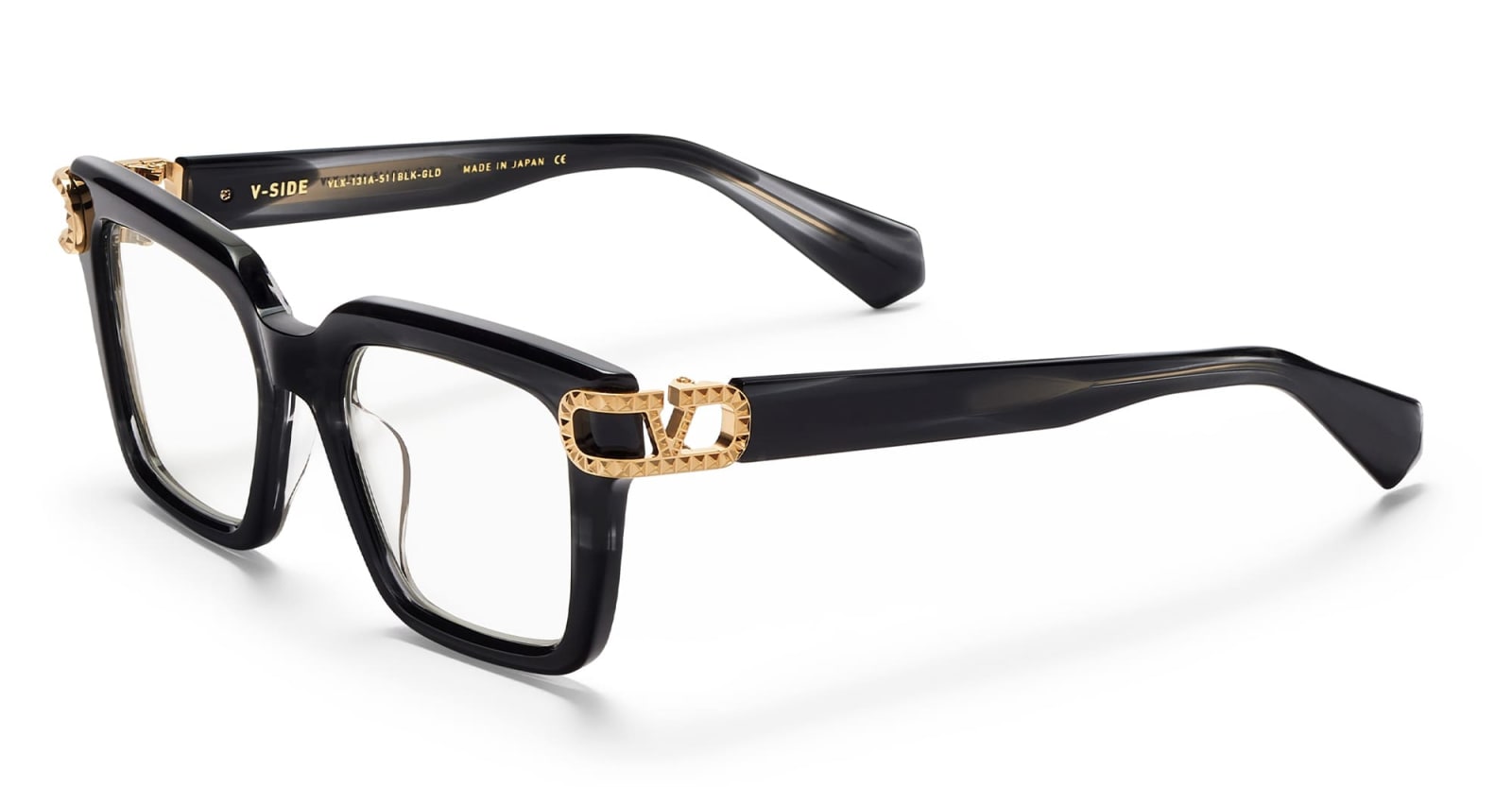 Valentino V-side - Black Swirl / Light Gold Glasses