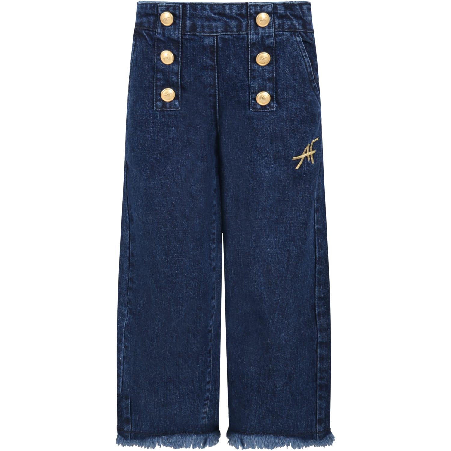 Alberta Ferretti Blue Jeans For Girl With Logo