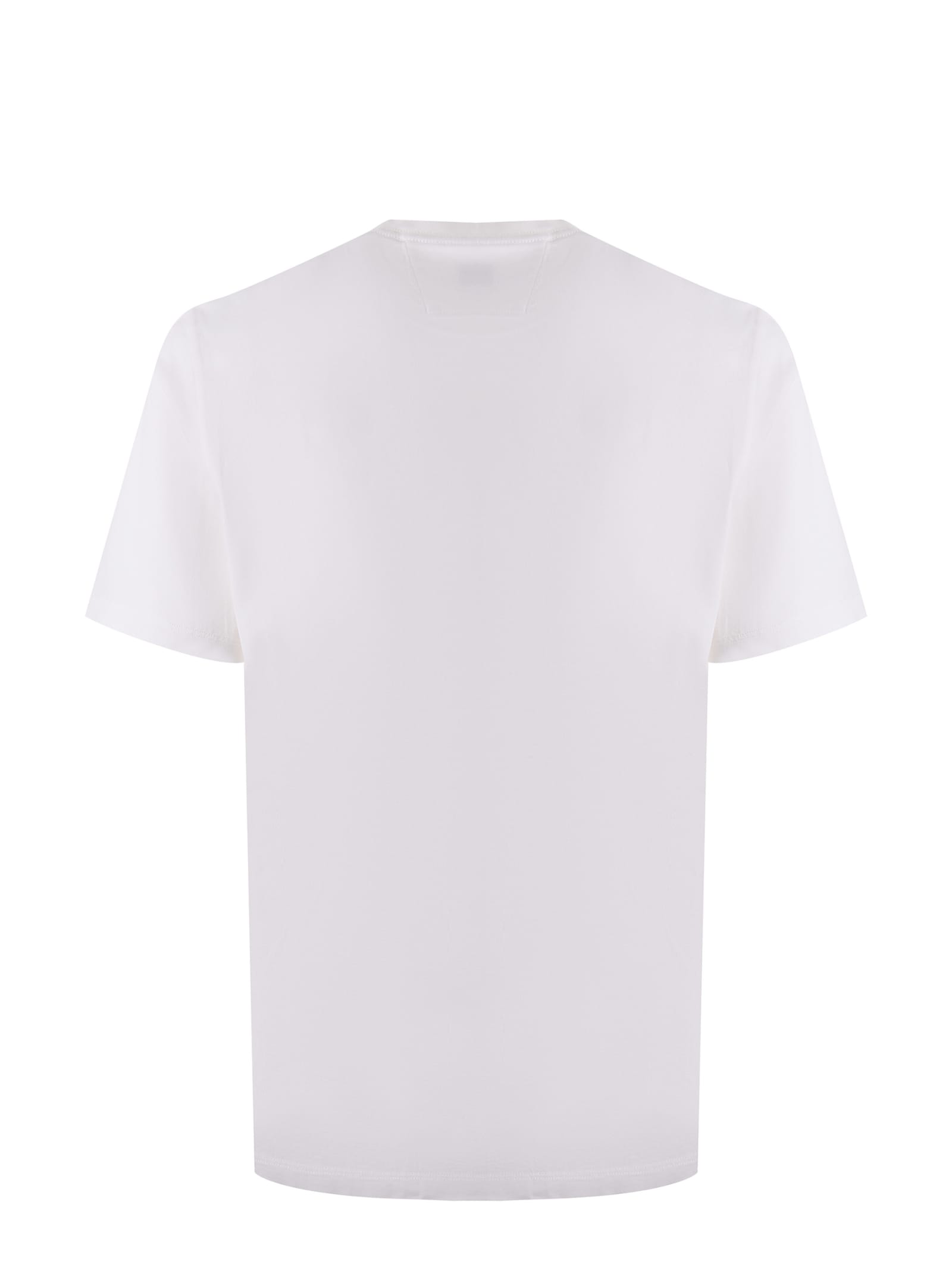 Shop C.p. Company T-shirt In Bianco Latte