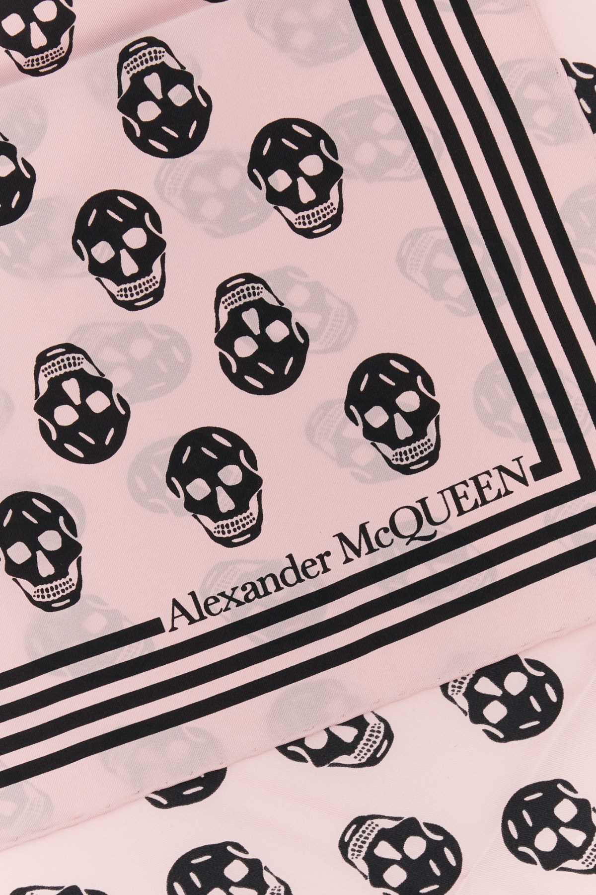 Alexander Mcqueen Pink Silk Biker Foulard In Palepinkblack