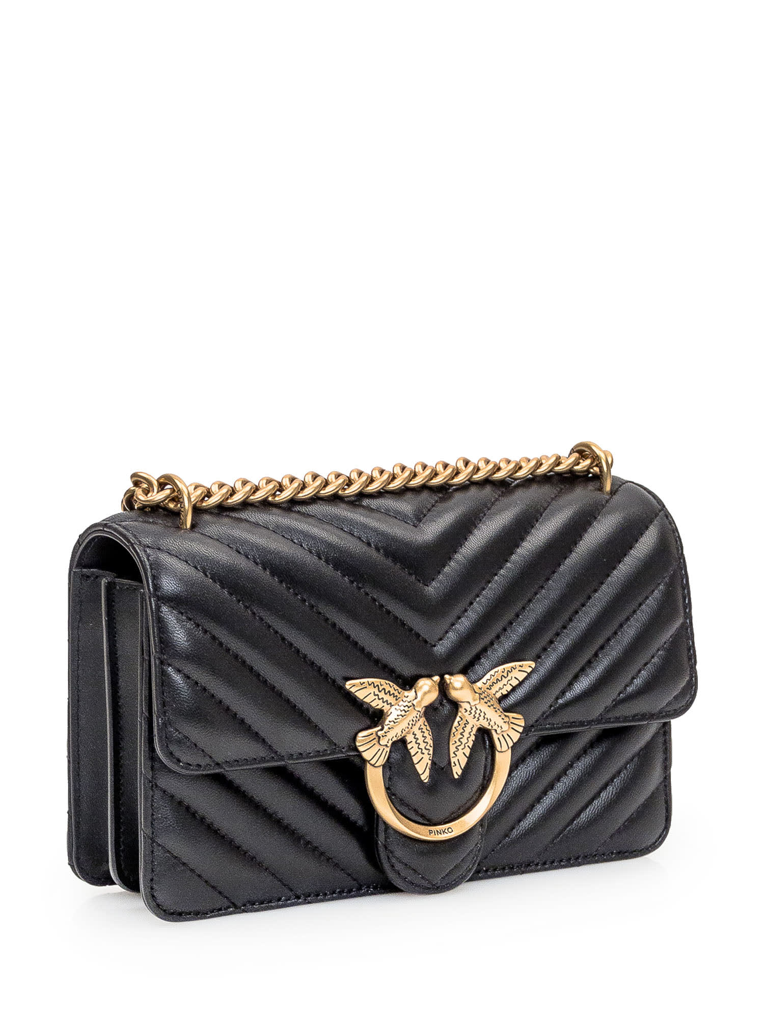 Shop Pinko Love One Mini Bag In Nero