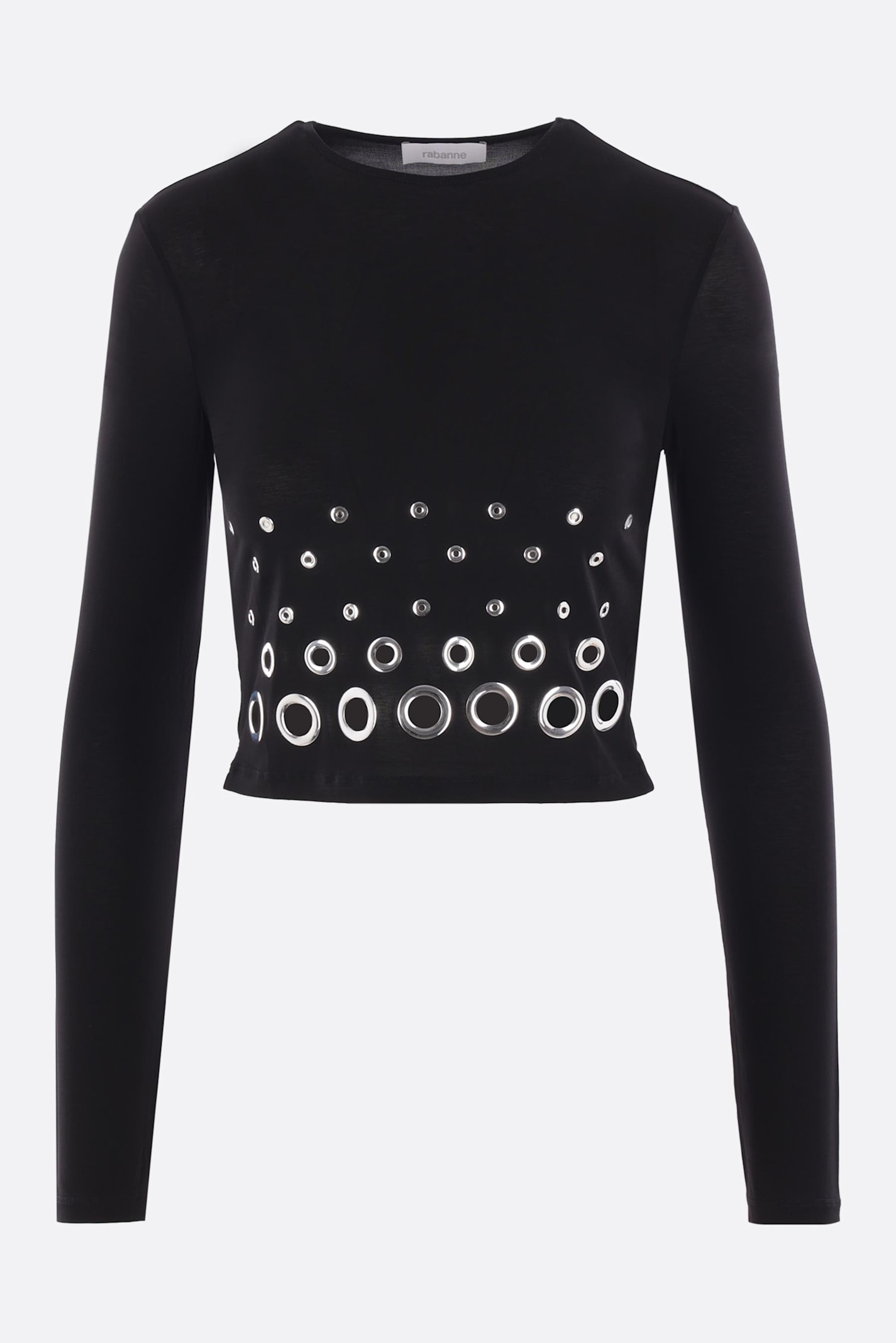 Jersey Cropped Top With Eyelets