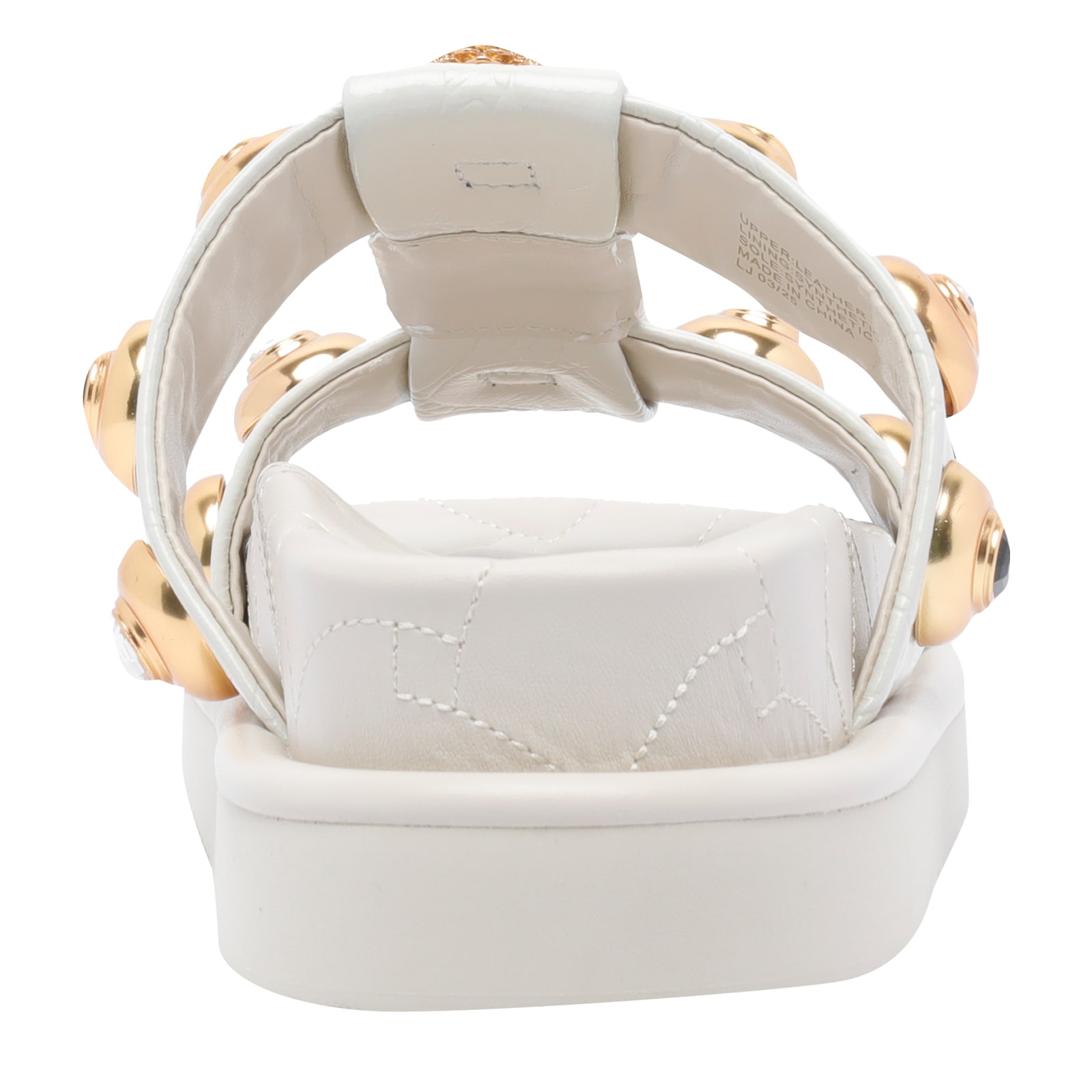Kurt Geiger Leather Croc-embossed Orson Sandals In White