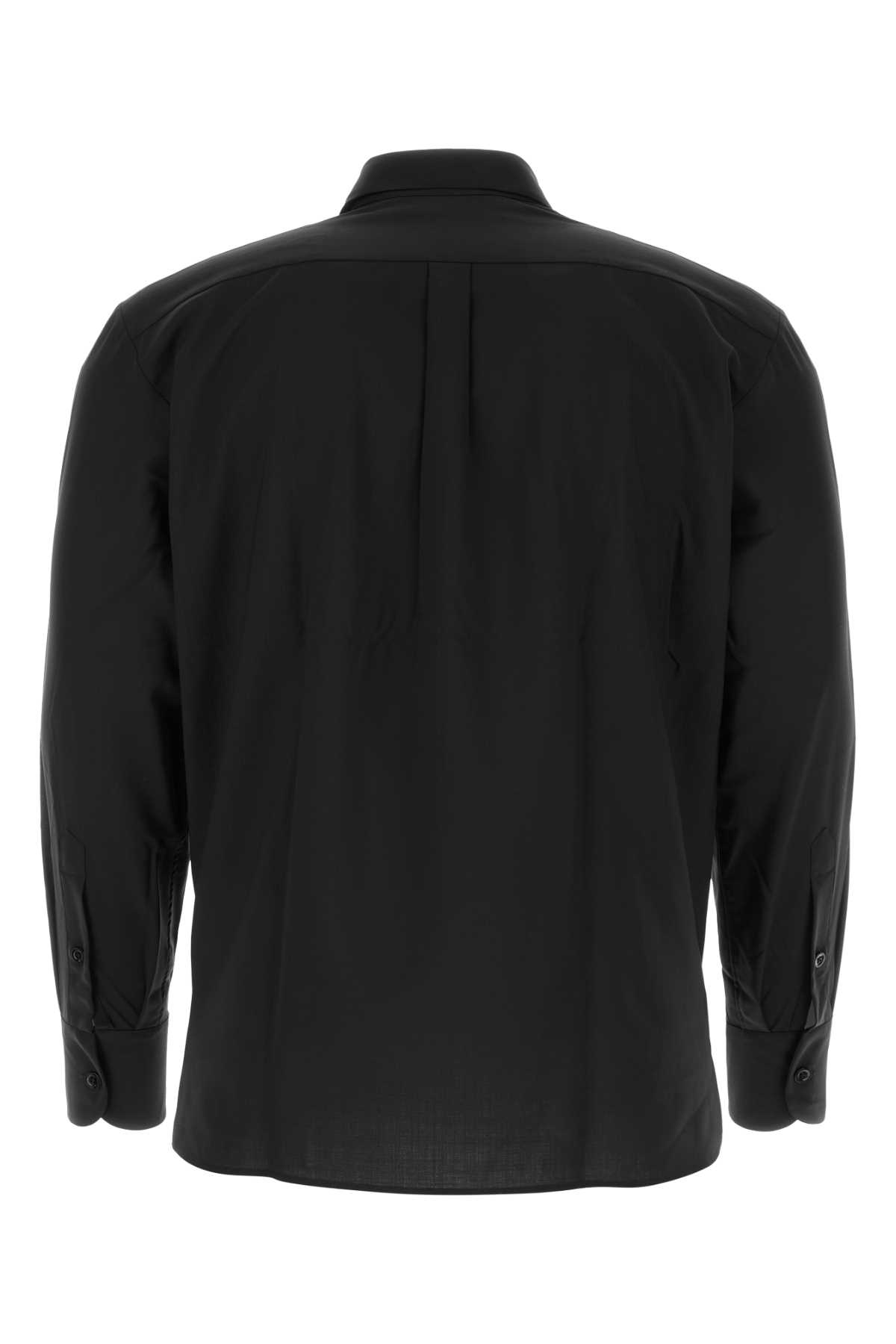 Pt01 Black Wool Shirt In Nera