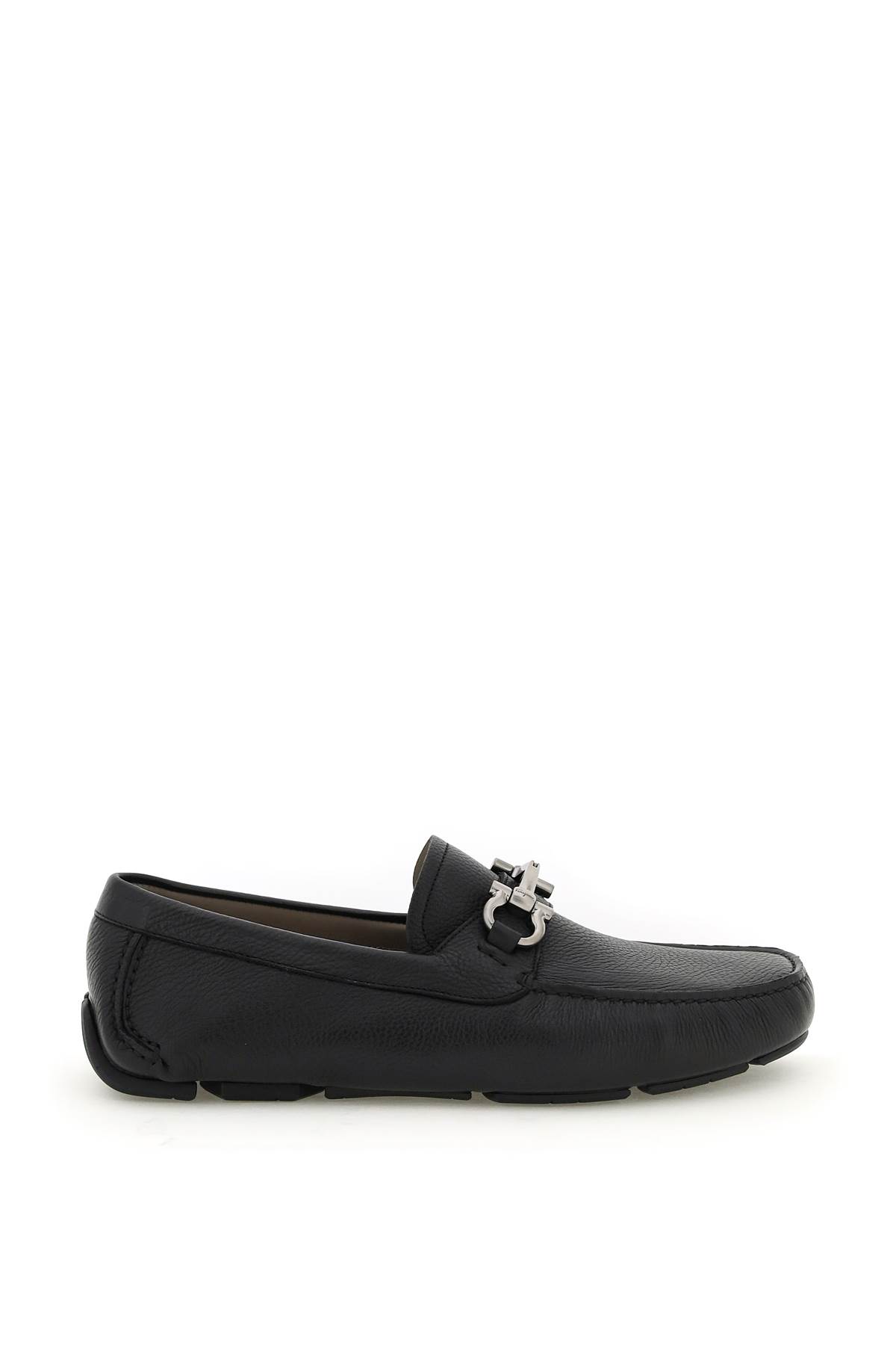 Shop Ferragamo Parigi Leather Mocassins In Black