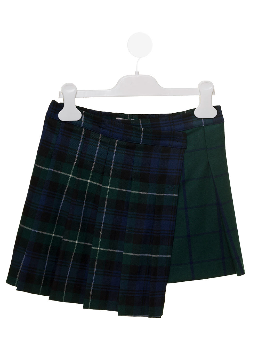 Check-pattern Asymmetric Mini Il Gufo Kids Girls Multicolor Skirt