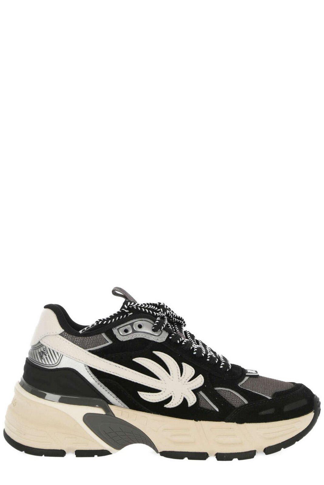 Shop Palm Angels Palm Patch Sneakers In Black Grey