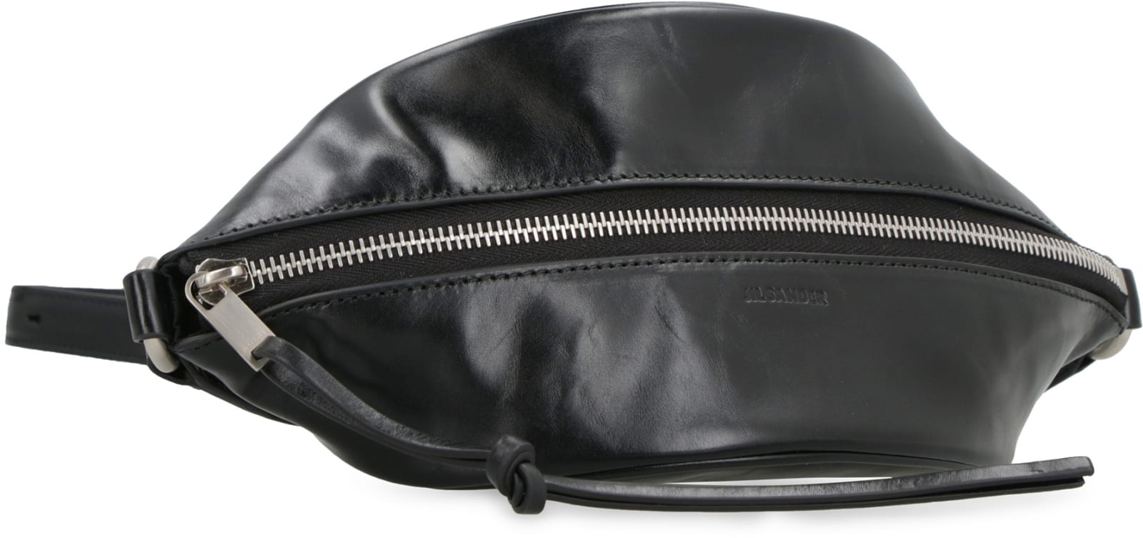 Shop Jil Sander Leather Crossbody Bag In Black