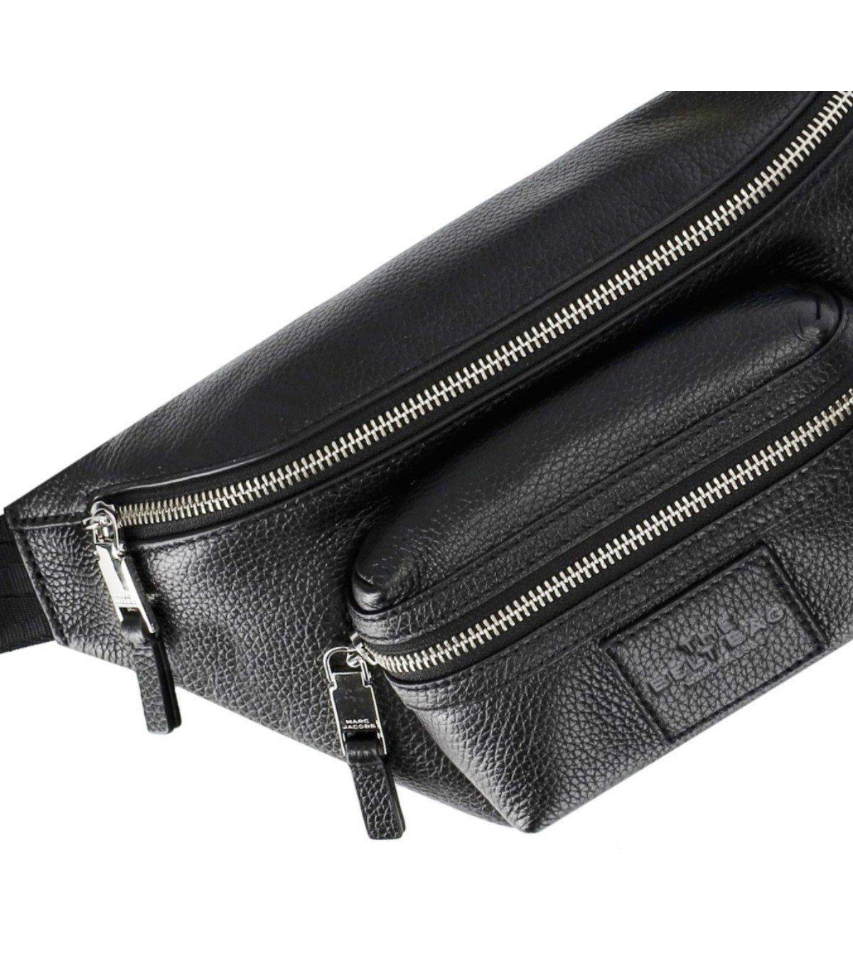 Shop Marc Jacobs The Leather Zip-up Belt Bag In Nero