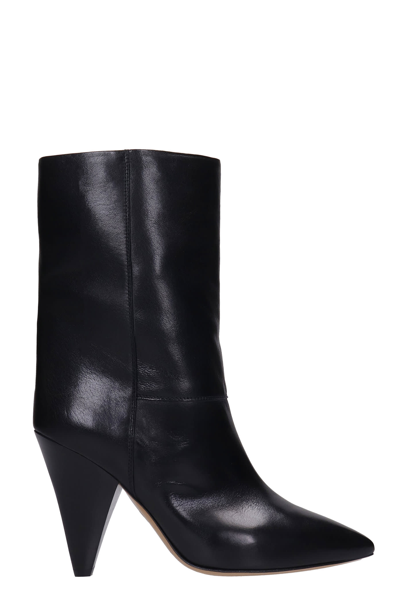 Isabel Marant Locky High Heels Ankle Boots In Black Leather