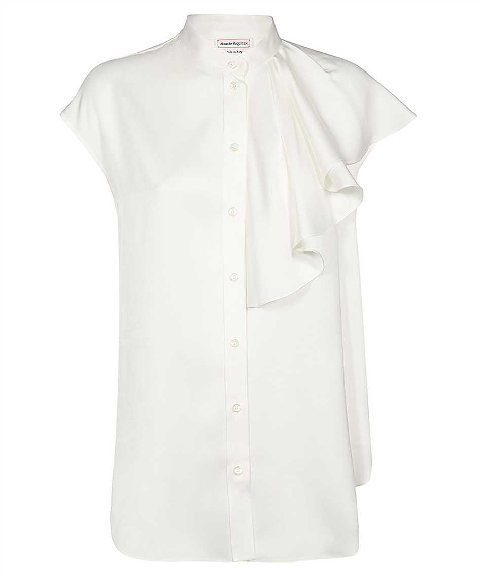 Shop Alexander Mcqueen Silk Blouse In Ivory