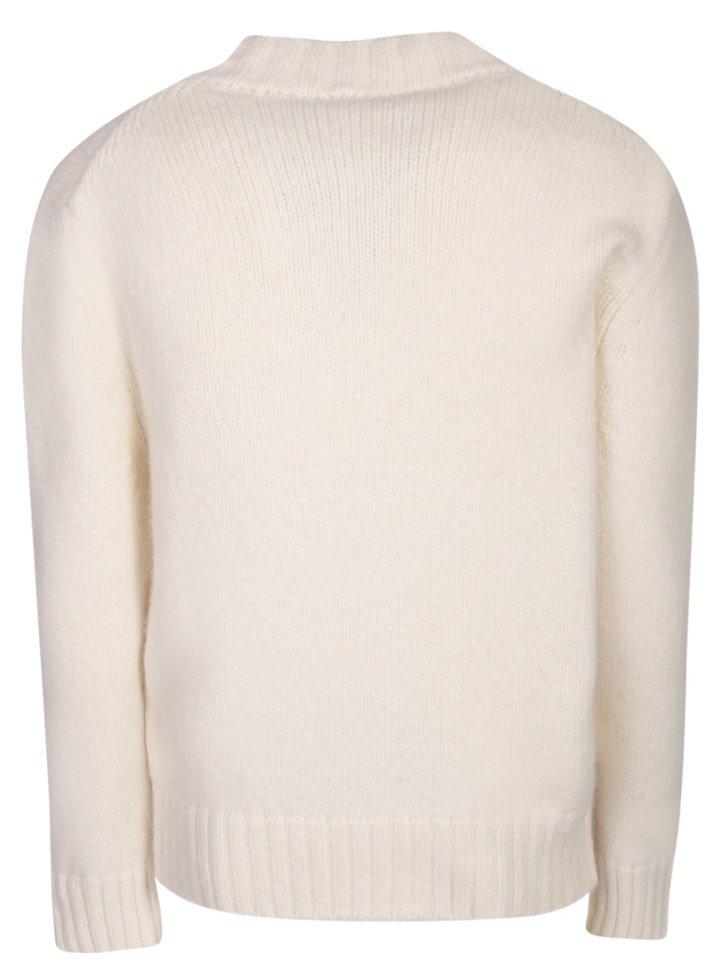 Shop Lardini V-neck White Sweater