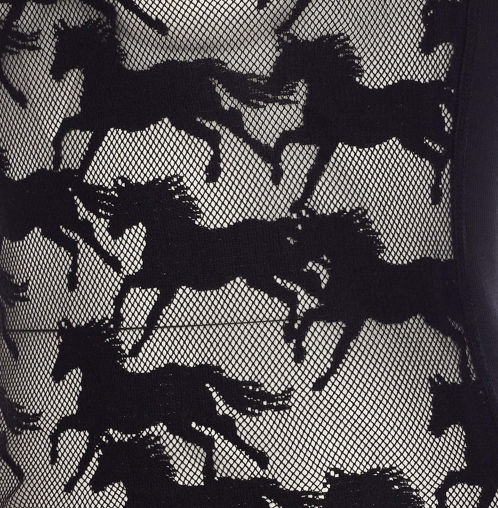Pinko Semi-trasparent Black 'wipe' Top With Horses