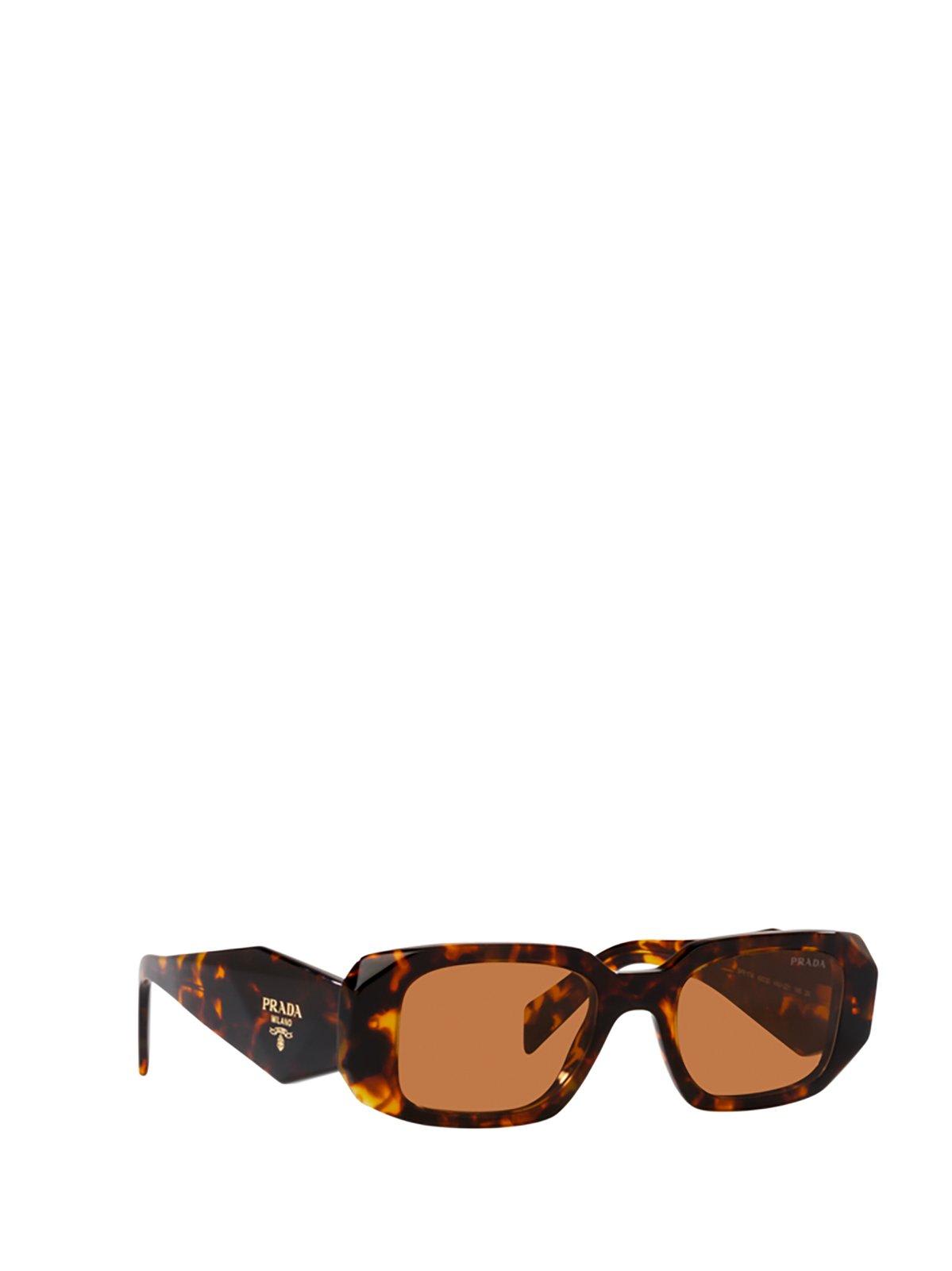 Shop Prada Rectangular Frame Sunglasses Sunglasses In Vau2z1 Honey Tortoise