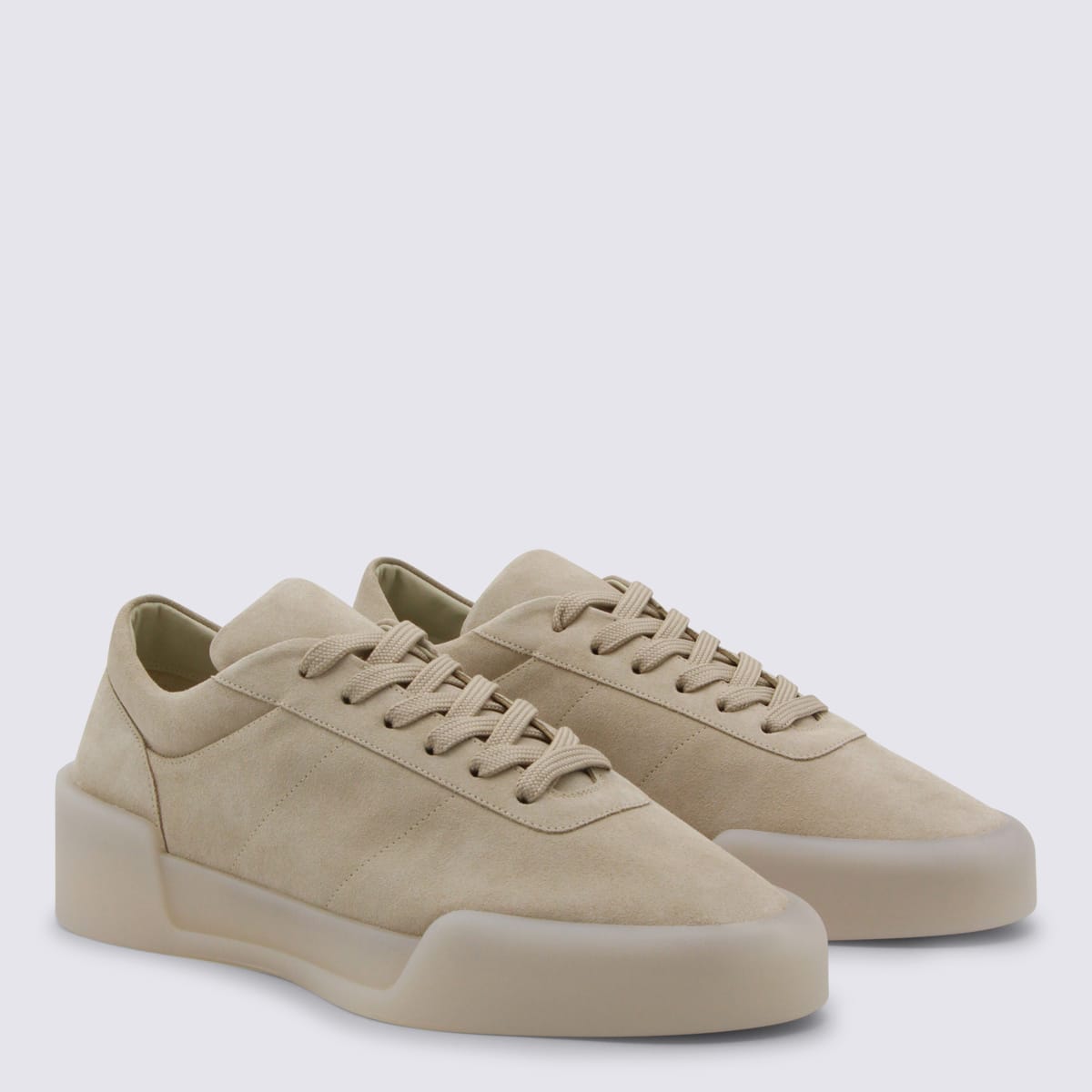 Fear Of God Suede Sneakers With Rubber Sole And Round Toe In Neutral