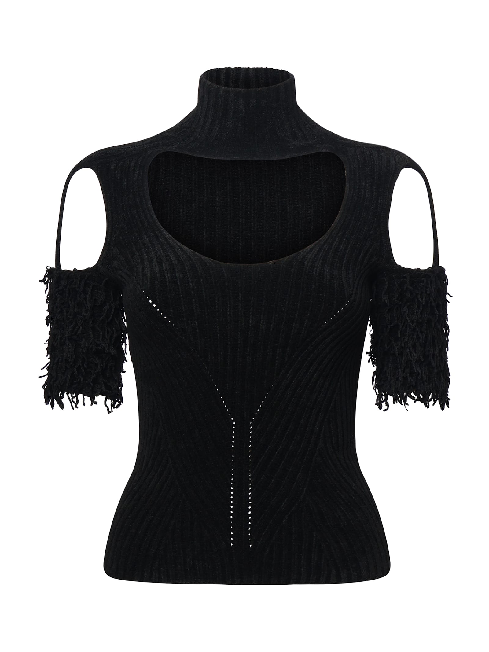 Coperni Chenille Knitted Top In Black
