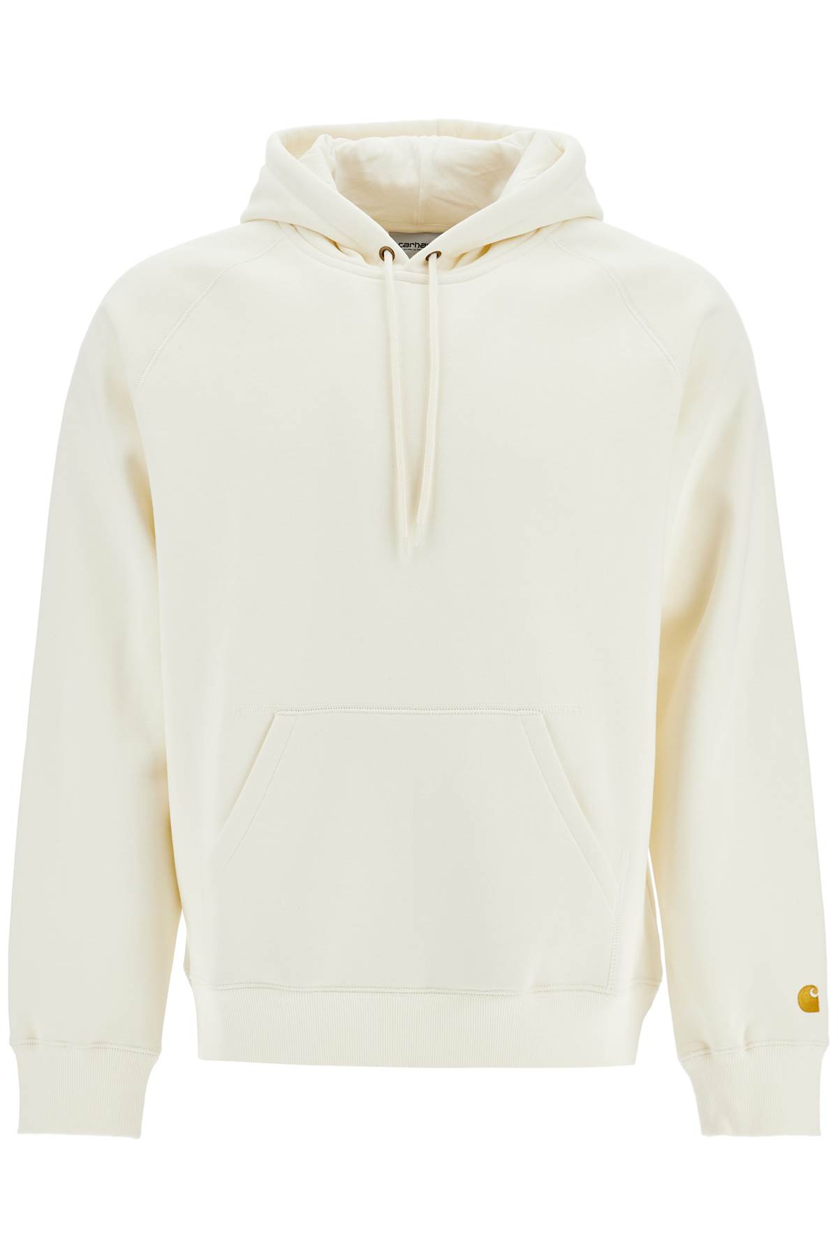 Shop Carhartt Chase Hooded Raglan Sweat In Wax / Gold (white)