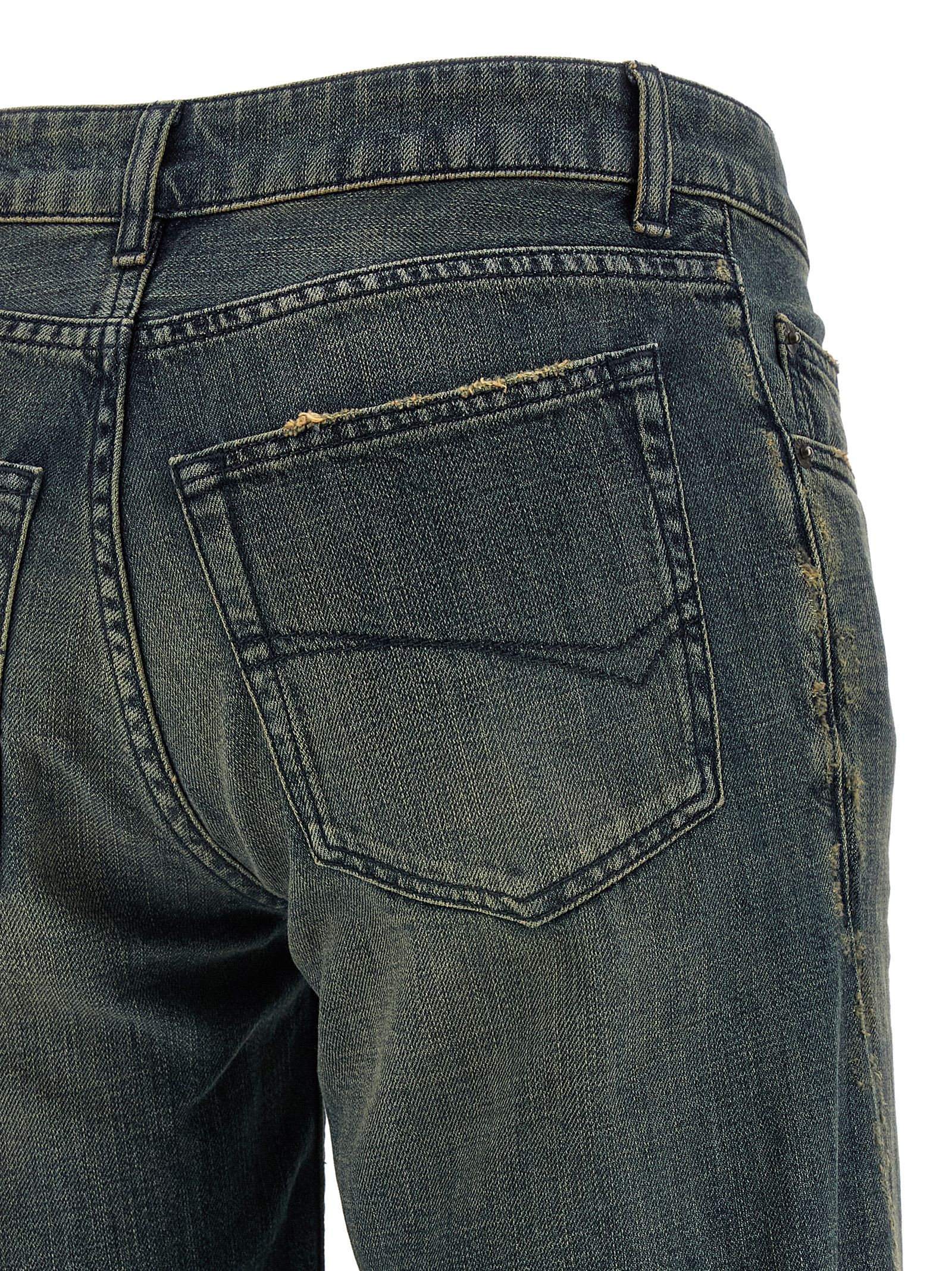 Balenciaga Wide Leg Jeans Featuring Belt Loops In Blue