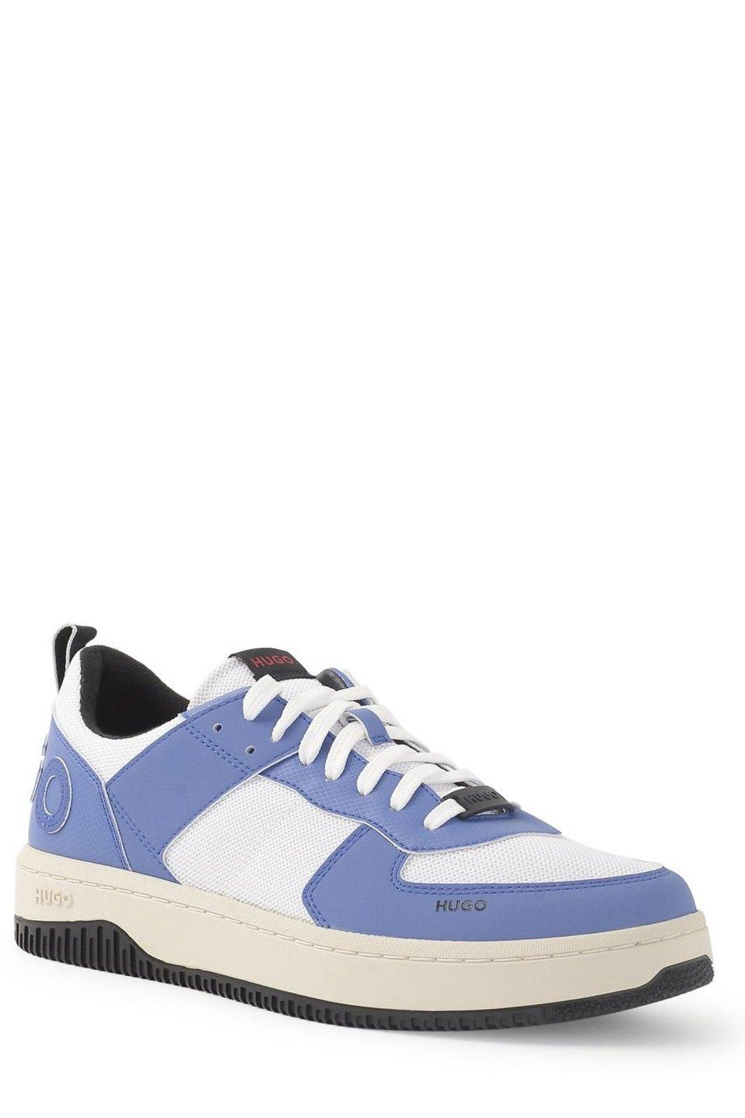 Shop Hugo Boss Kilian Logo Patch Sneakers In Blue