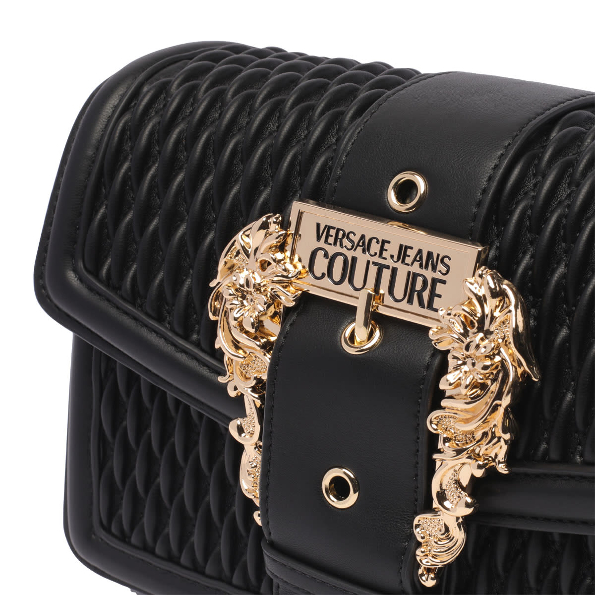 Versace Jeans Couture Drew Baroque Crossbody Bag In Black