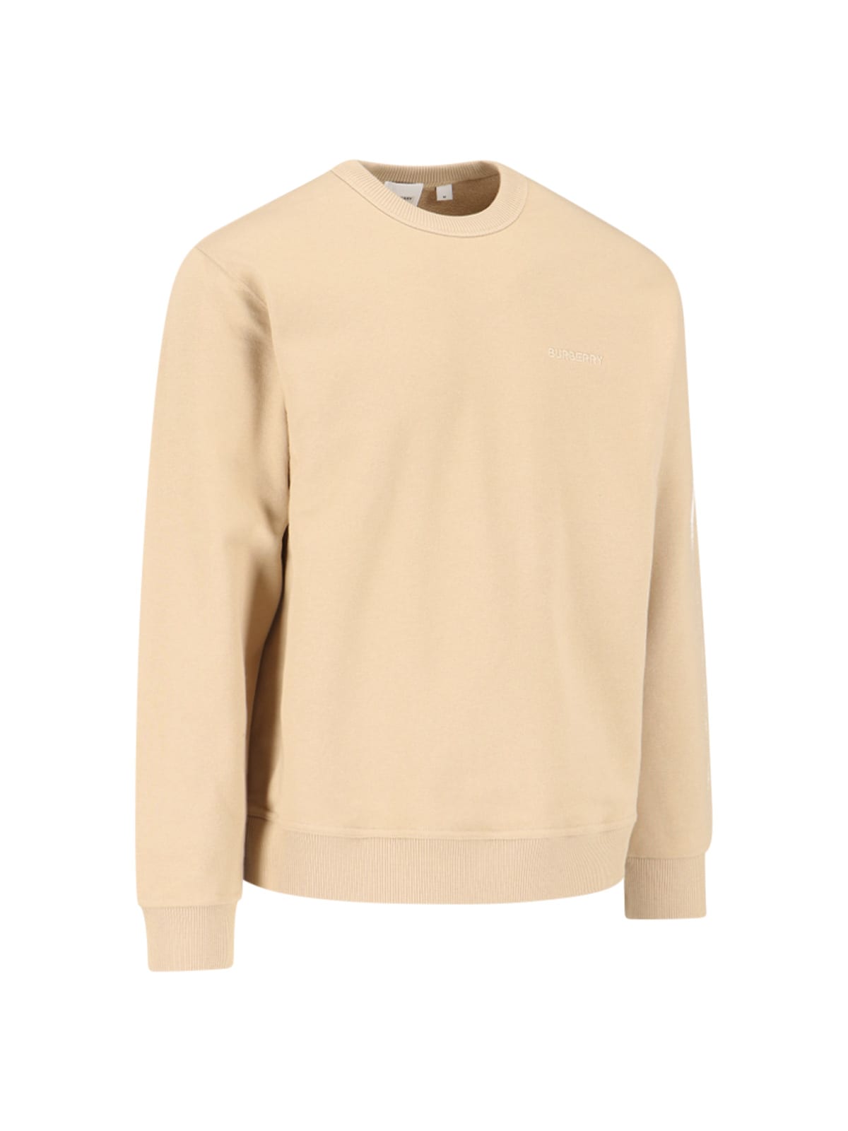 Shop Burberry Ekd Check Crewneck Sweatshirt In Beige