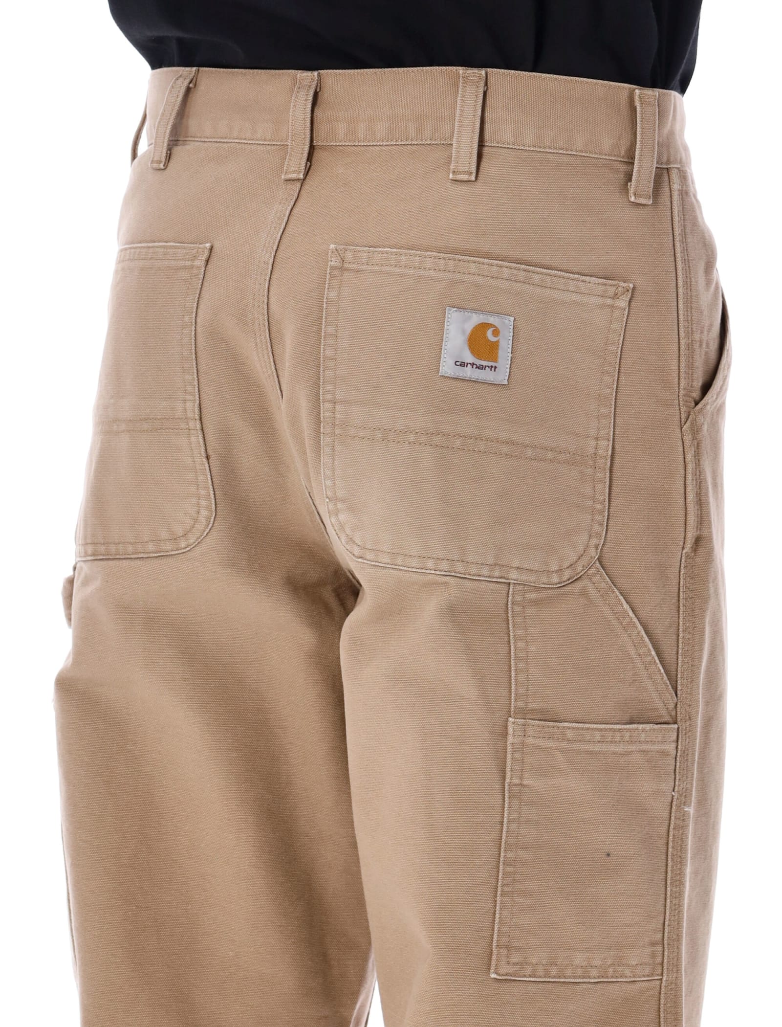 Carhartt Og Single Knee Printed Straight-leg Organic Cotton-canvas Trousers In Neutral