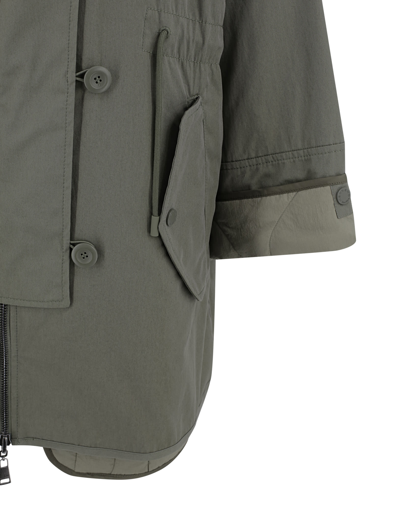 Shop Weekend Max Mara Reversible Cotton Drip-proof Parka In Kaki