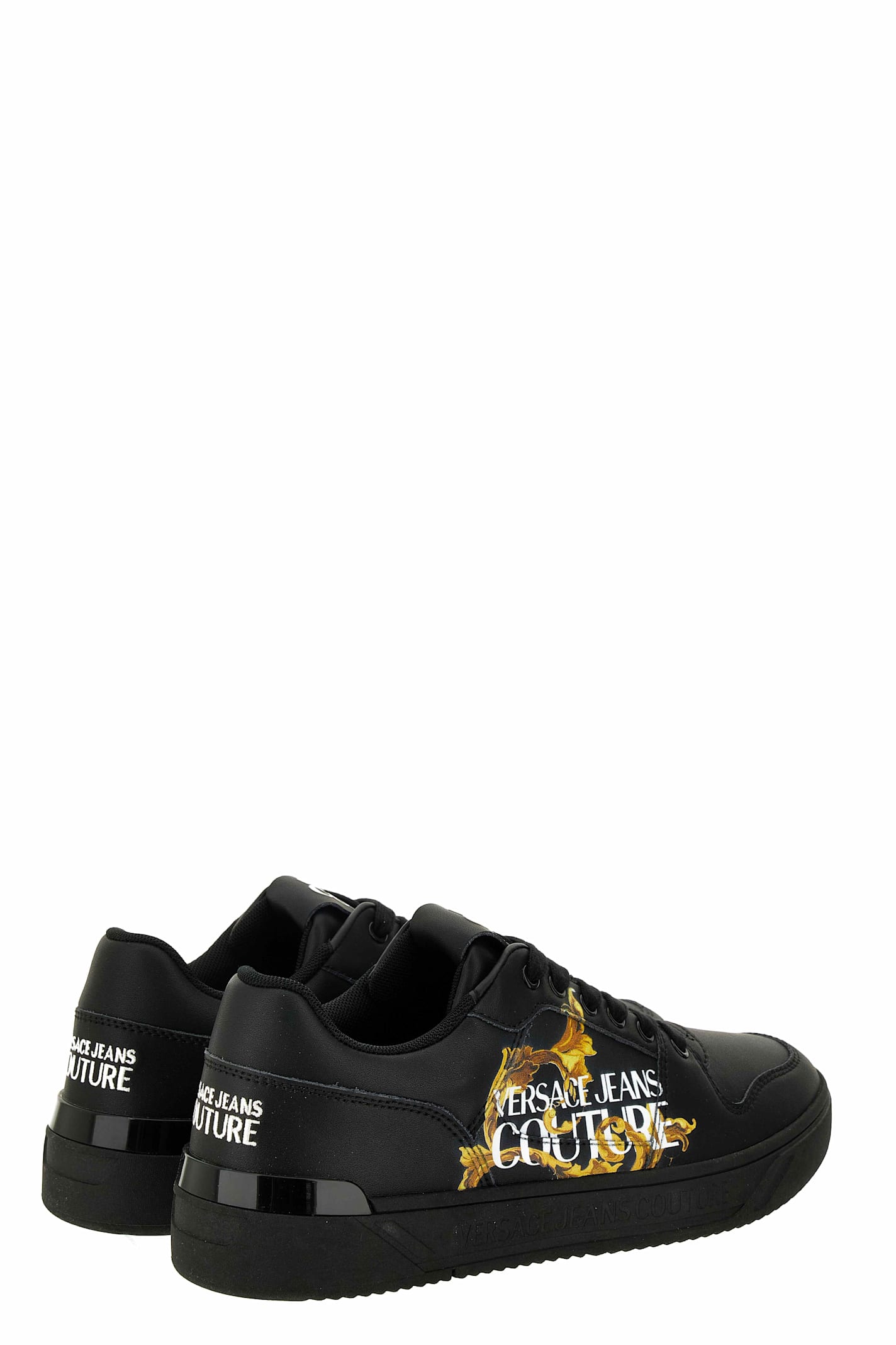 Versace Jeans Couture Logo-print Trainers In Black