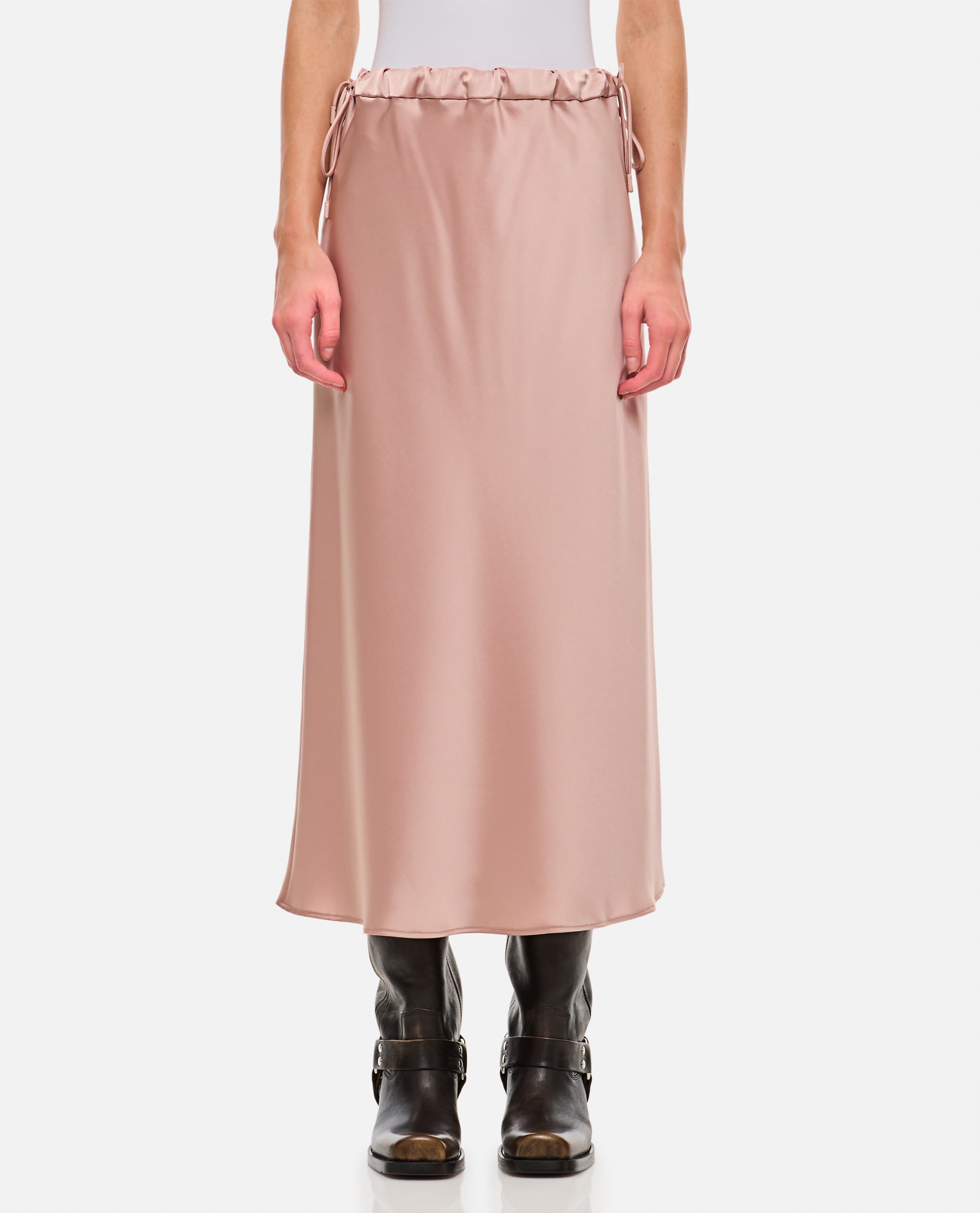 Shop Max Mara Editore Satin Skirt In Pink