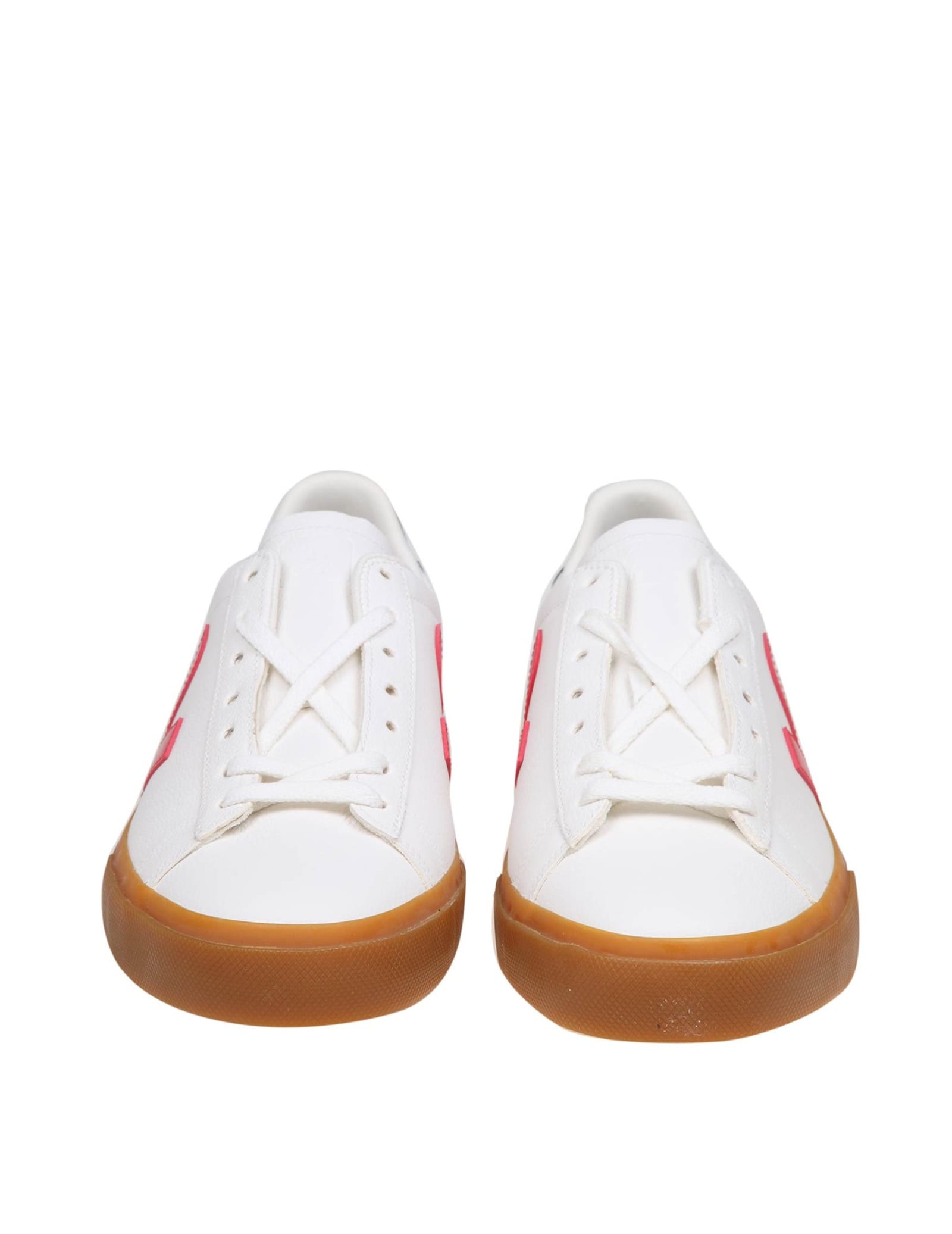 Shop Veja Campo Chromefree In White/red And Green Leather In White/poker