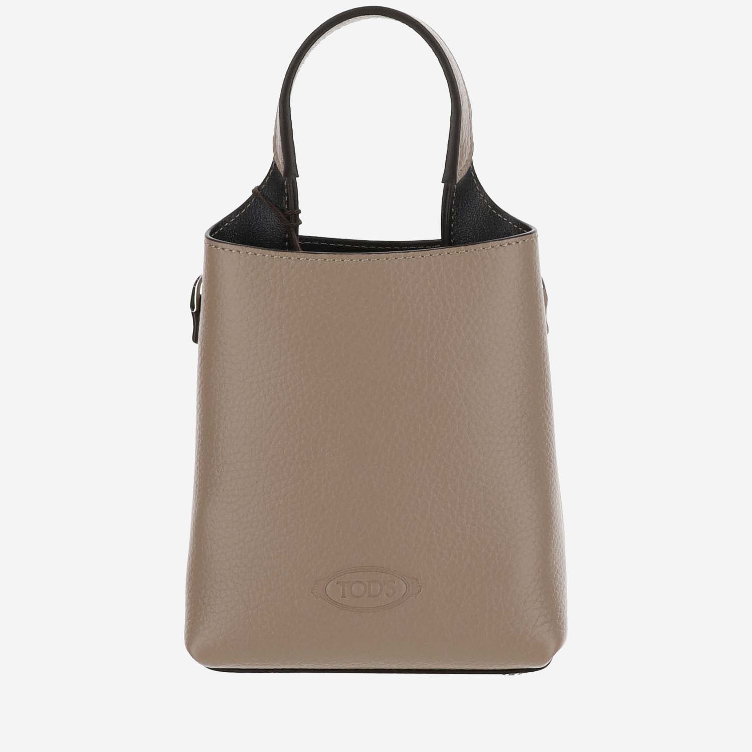 Shop Tod's Micro Leather Handbag In Fango