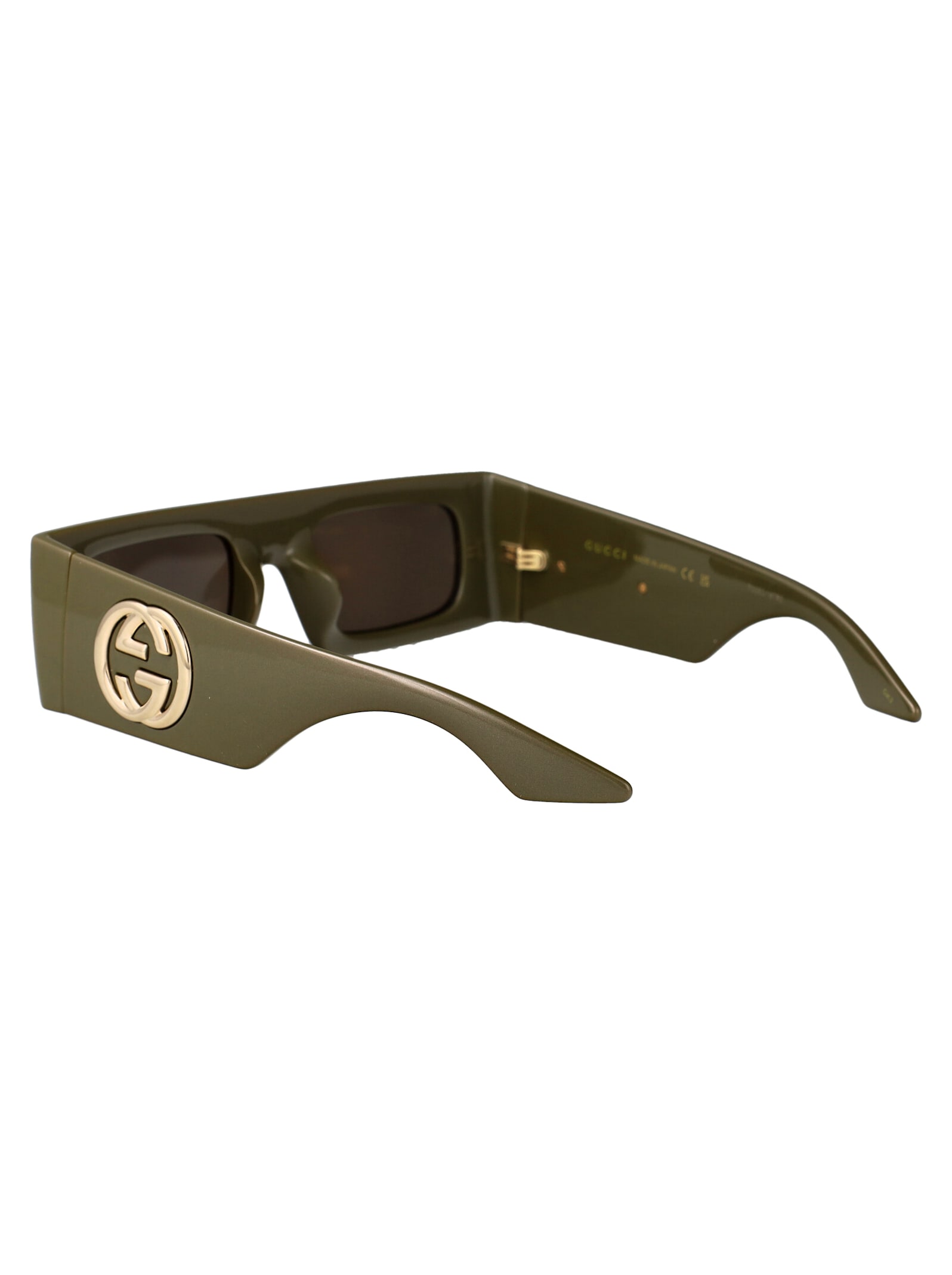 Gucci Interlocking G Sunglasses In Green-green-brown
