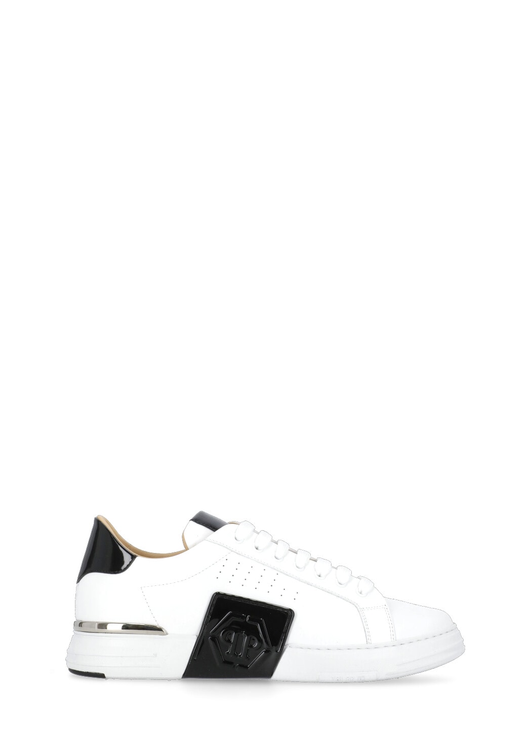 Shop Philipp Plein Lo-top Hexagon Sneakers In White