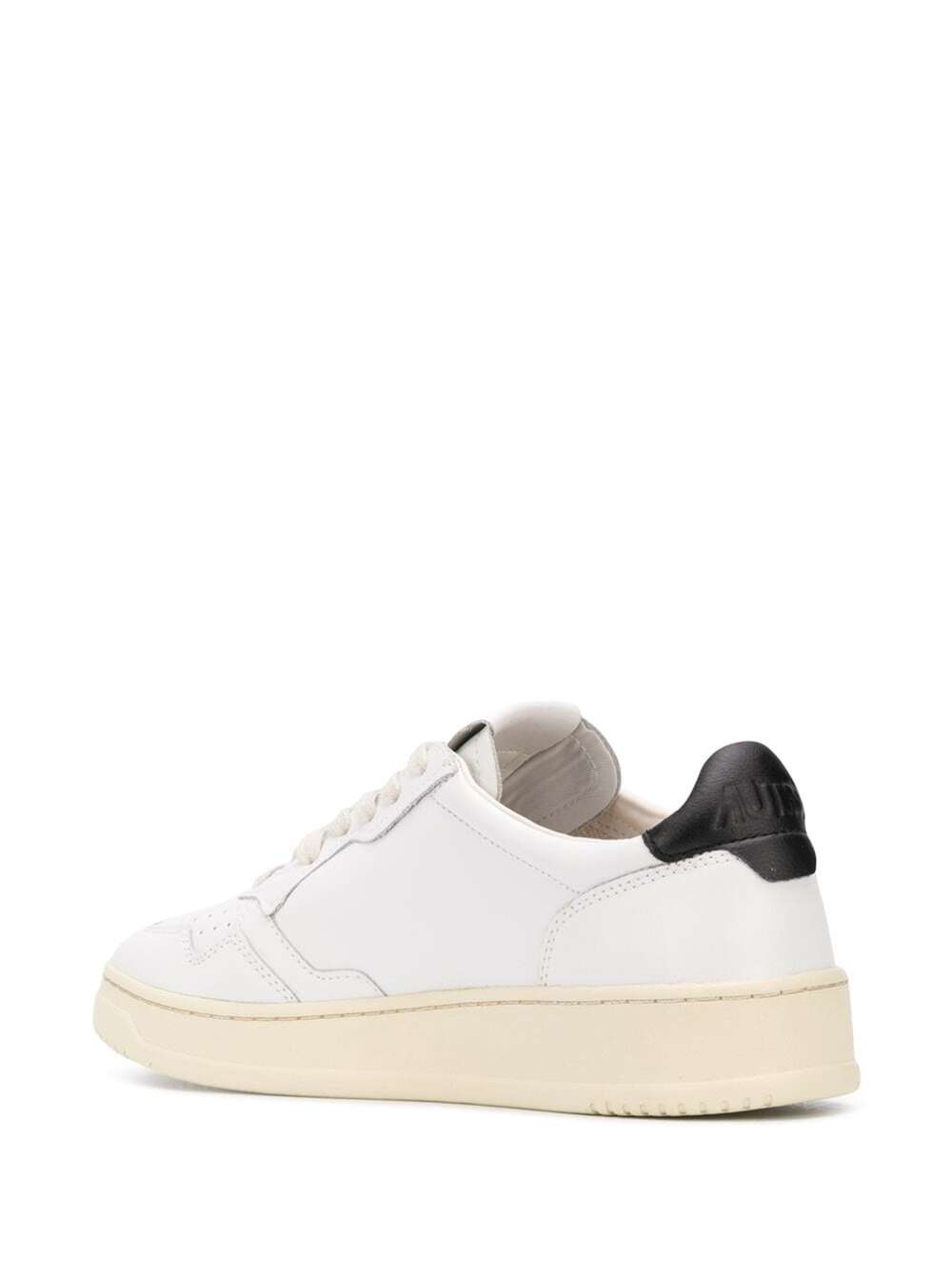 Shop Autry Leather Sneakers With Contrasting Heel Tab In Bianco