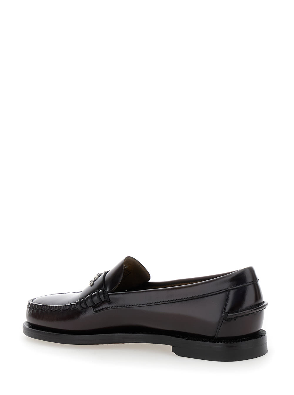 Sebago 'dan' Bordeaux Loafers With Stud Embellishment On The Front In Patent Leather Woman In Bordeaux